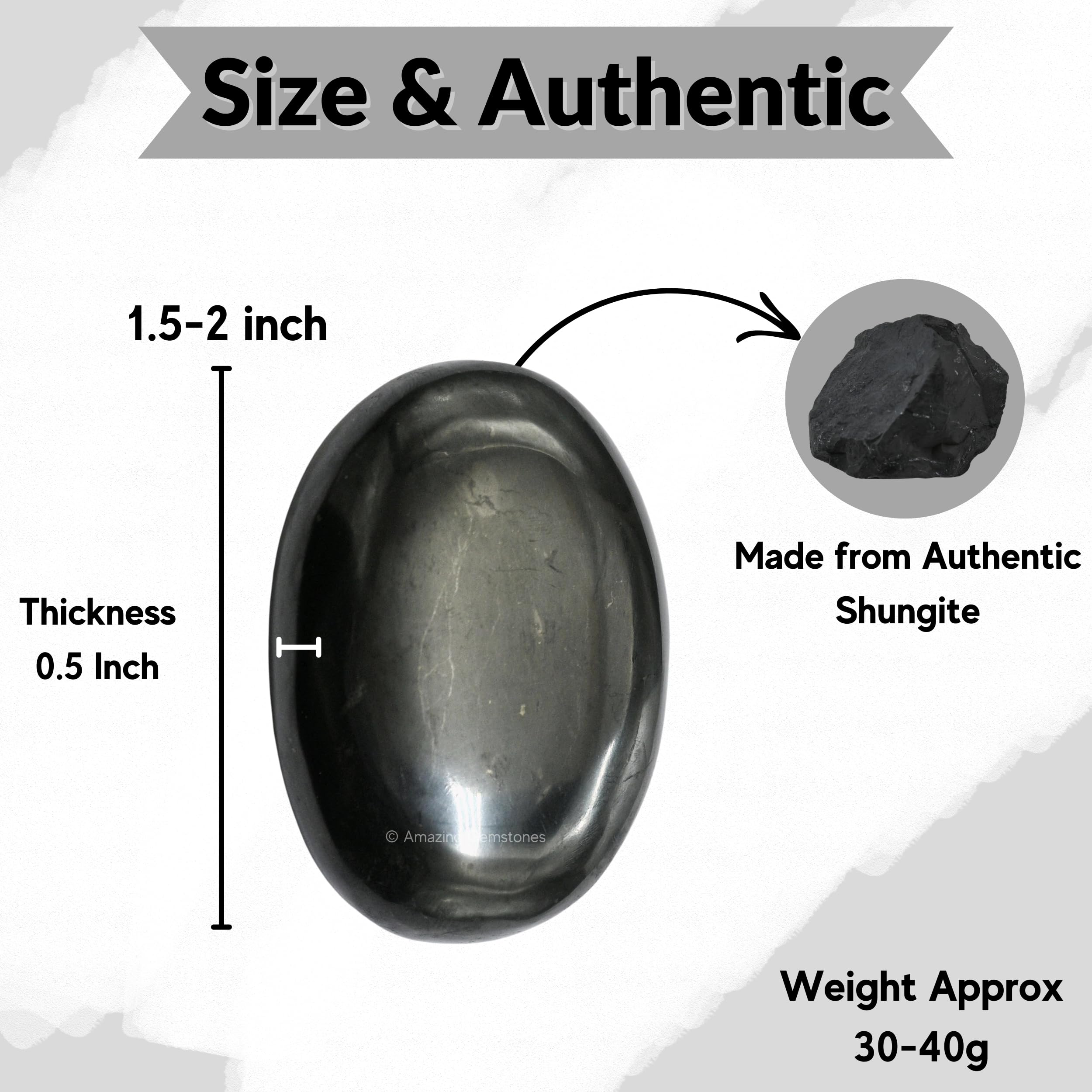 Amazing Gemstone Shungite Pierre Palmaire Méditation : favorise le centrage pendant la pratique.
