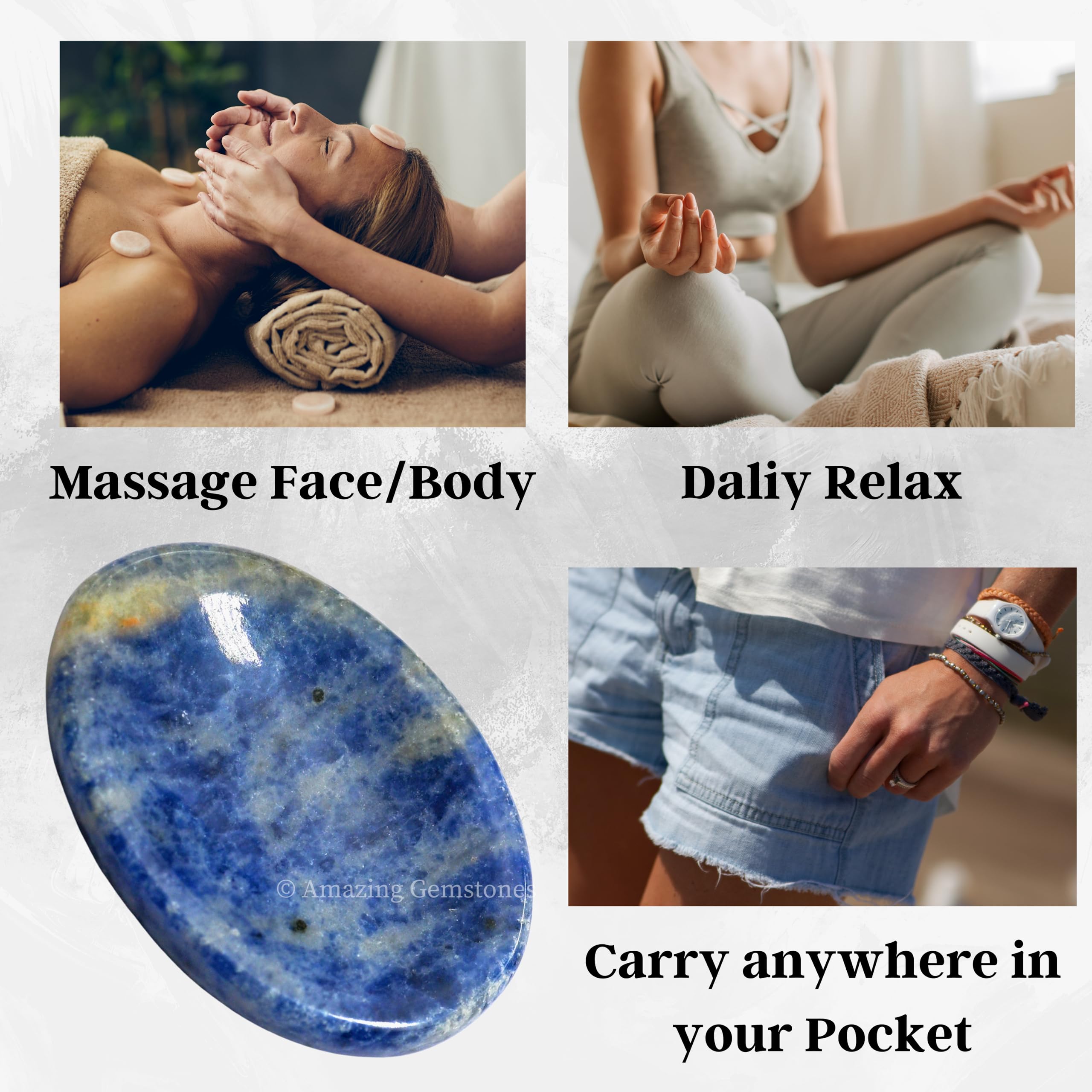 Amazing Gemstone Sodalite: outil de méditation quotidien, facile à prendre en main.