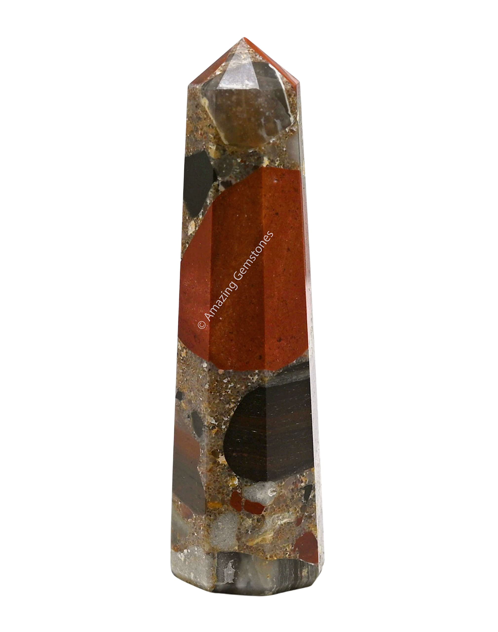 Amazing Gemstone Spotted Jasper tour en cristal, focalisation pour l’harmonisation des énergies domestiques