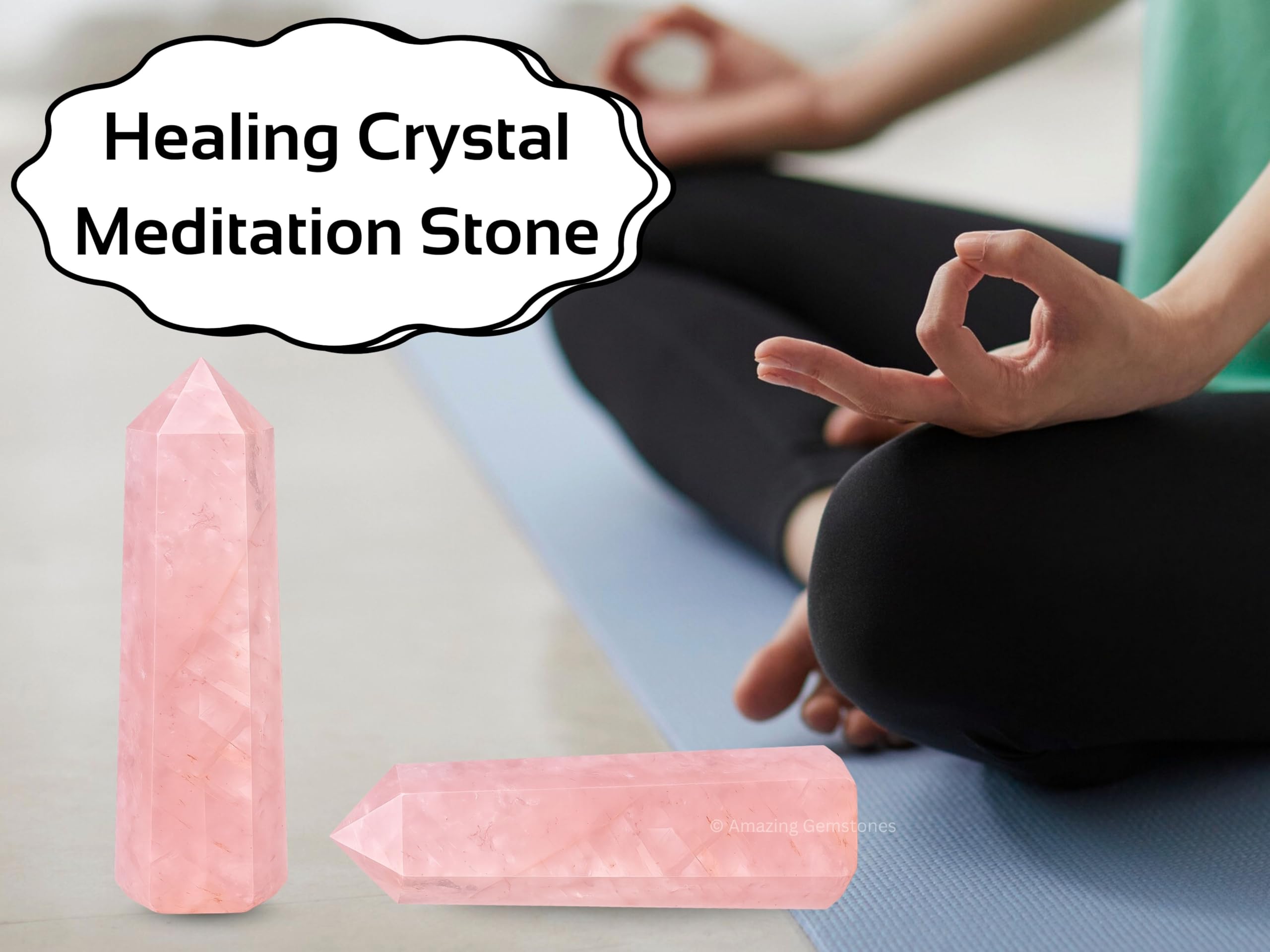 Amazing Gemstone Star Rose Quartz Tour Zoom sur la texture rose et la couleur.
