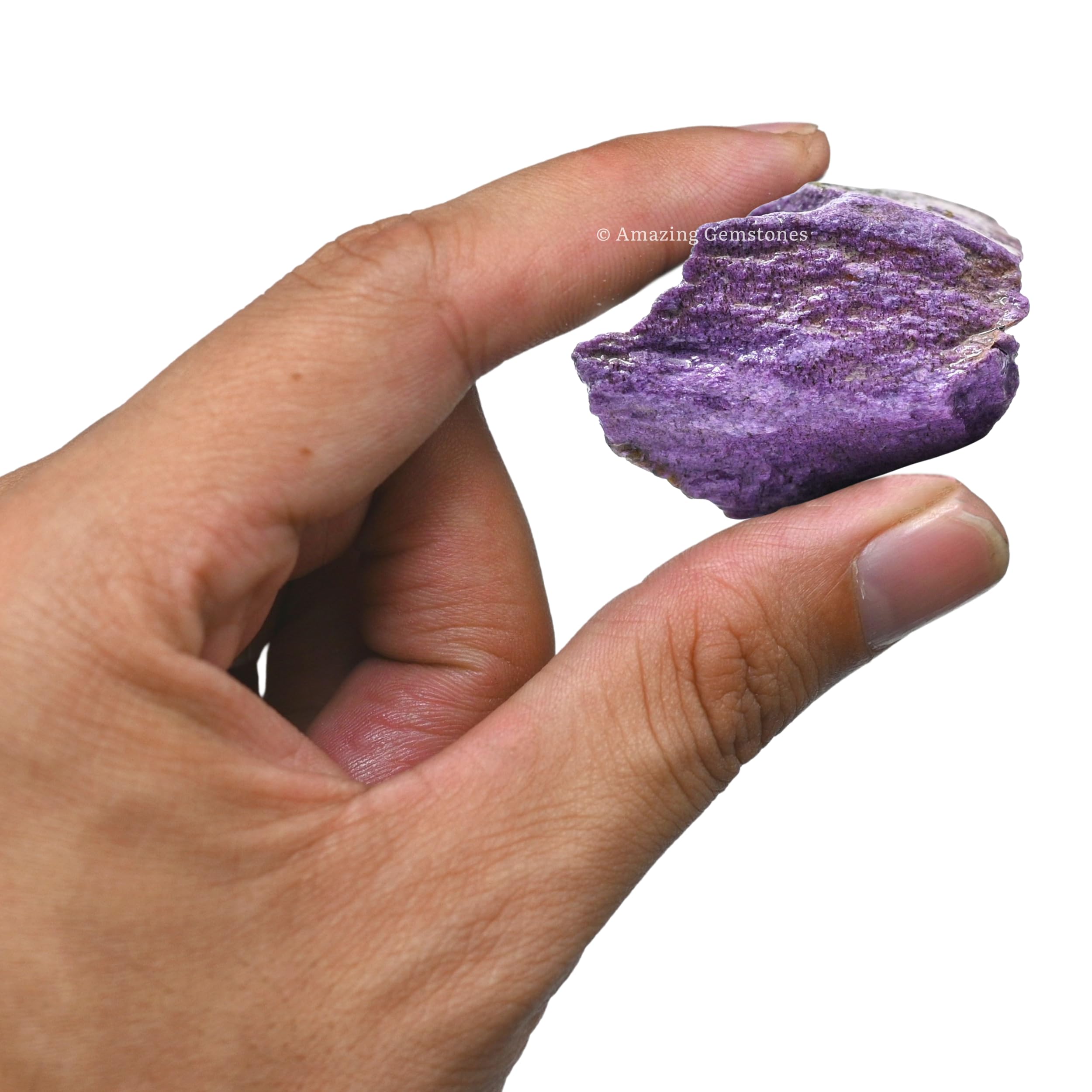 Stichtite Amazing Gemstone – cristal brut avec certificat et sachet velours pour cadeau.