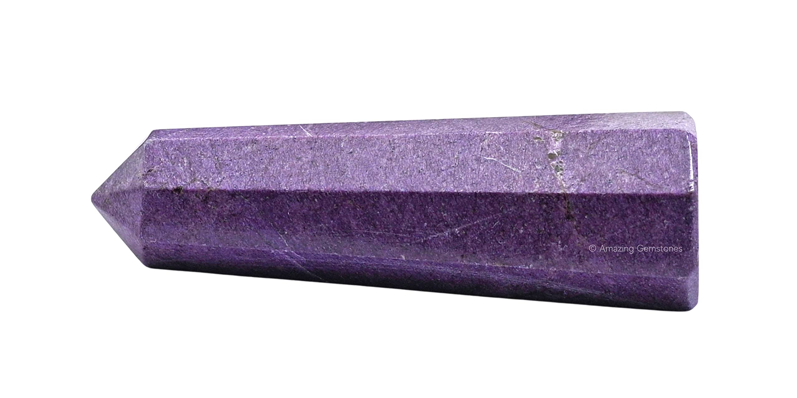 Amazing Gemstone Stichtite Tour cristal détail focalisant l’énergie pour méditation.