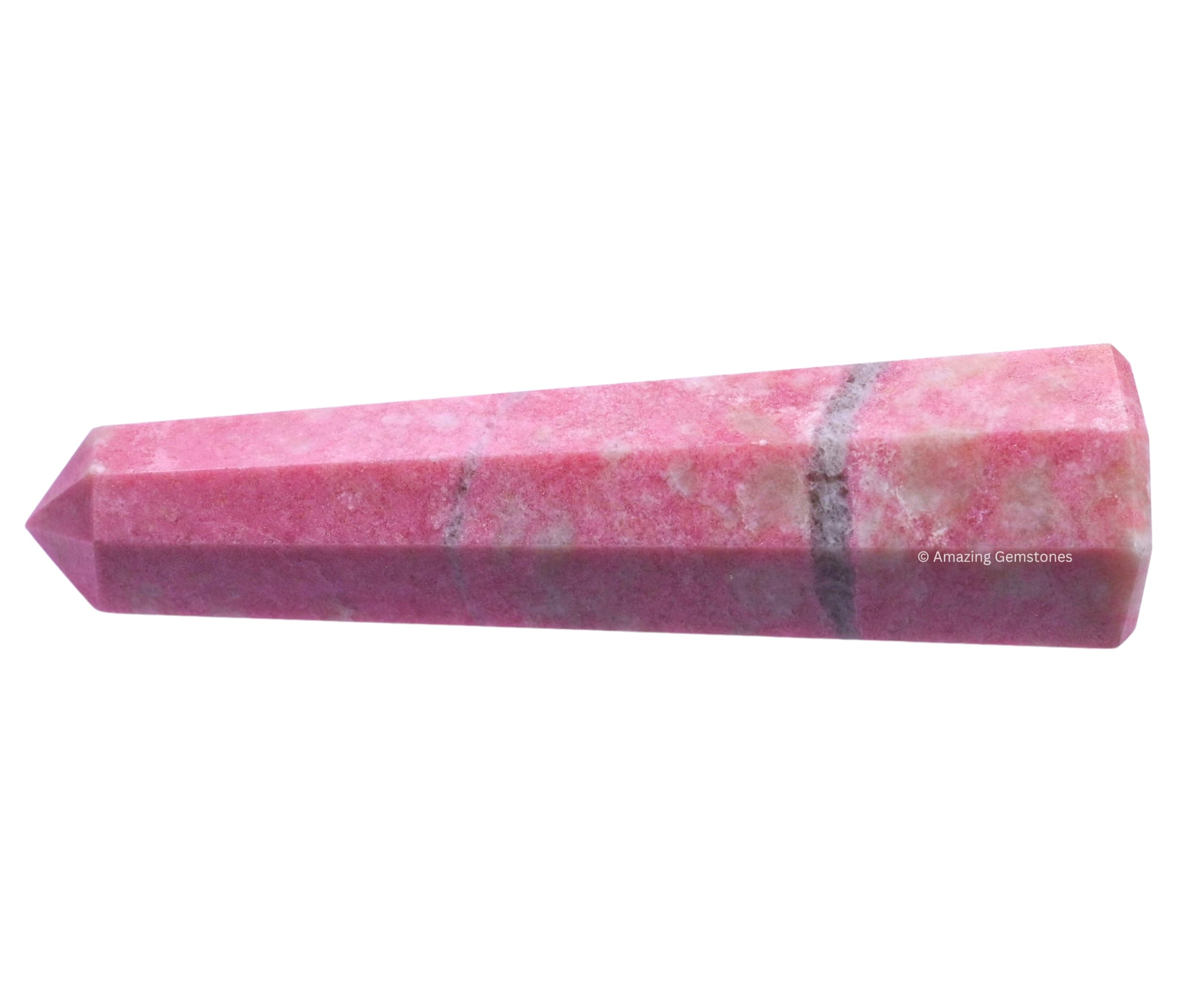Amazing Gemstone Thulite pointe-cristal: focalise l'énergie pour l'équilibre et la concentration.
