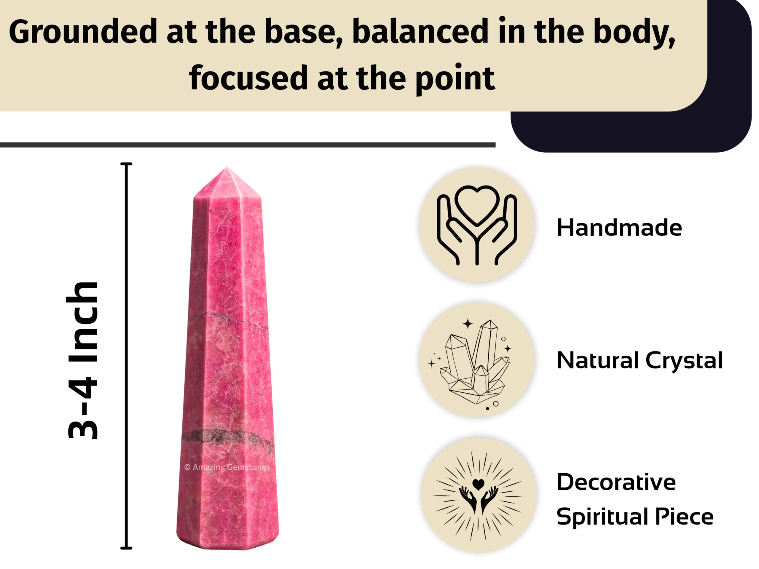 Amazing Gemstone Thulite purificateur-air: améliore l'ambiance et purifie l'atmosphère.