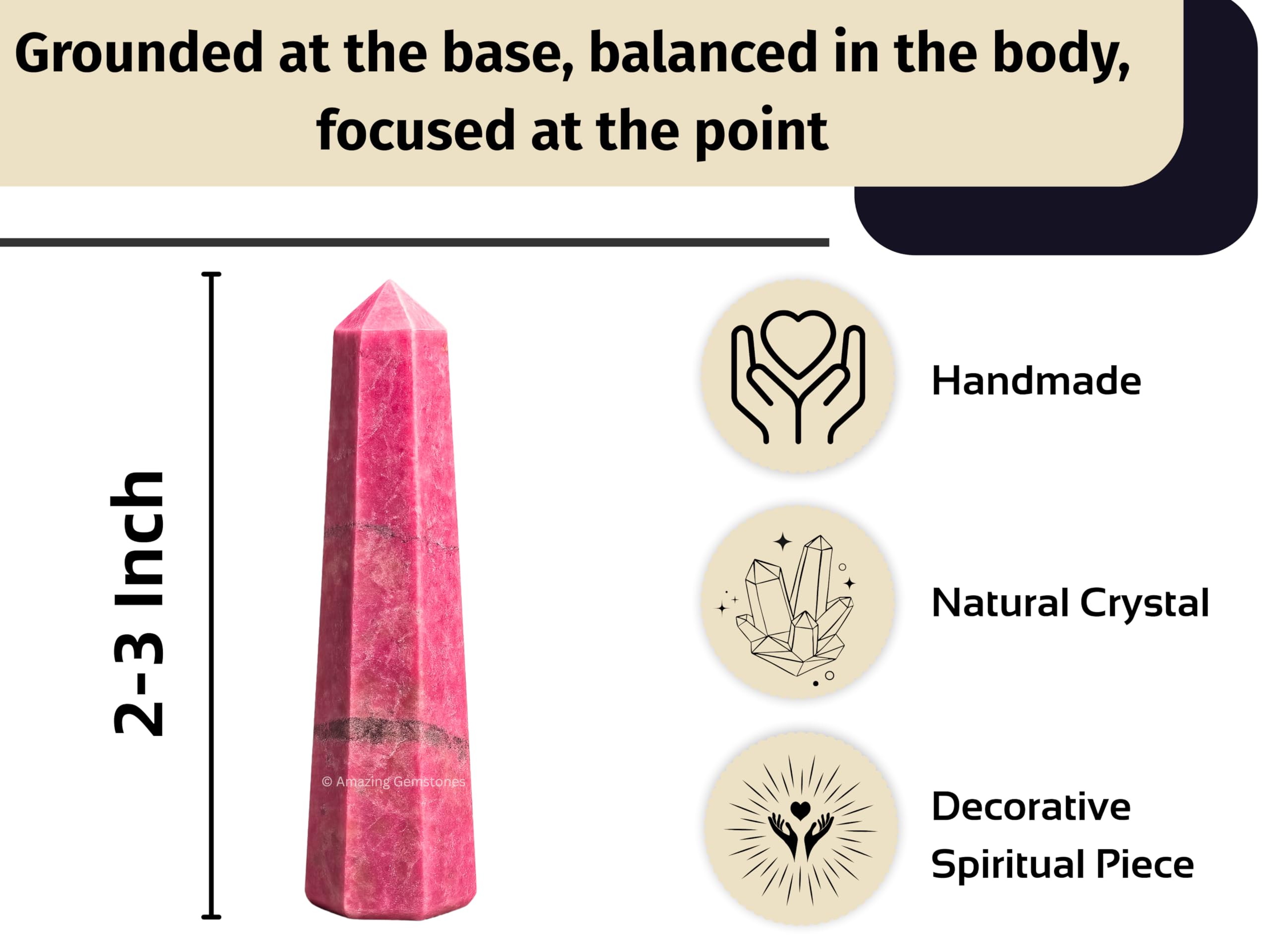 Amazing Gemstone Thulite – grille cristalline au centre guide l'harmonie
