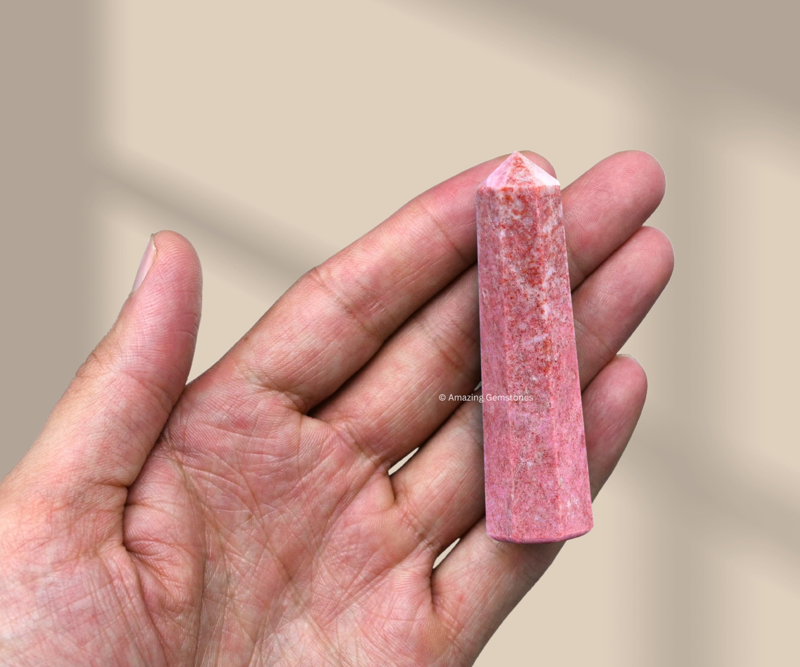 Amazing Gemstone Thulite – obélisque amplifiant l'énergie et concentration