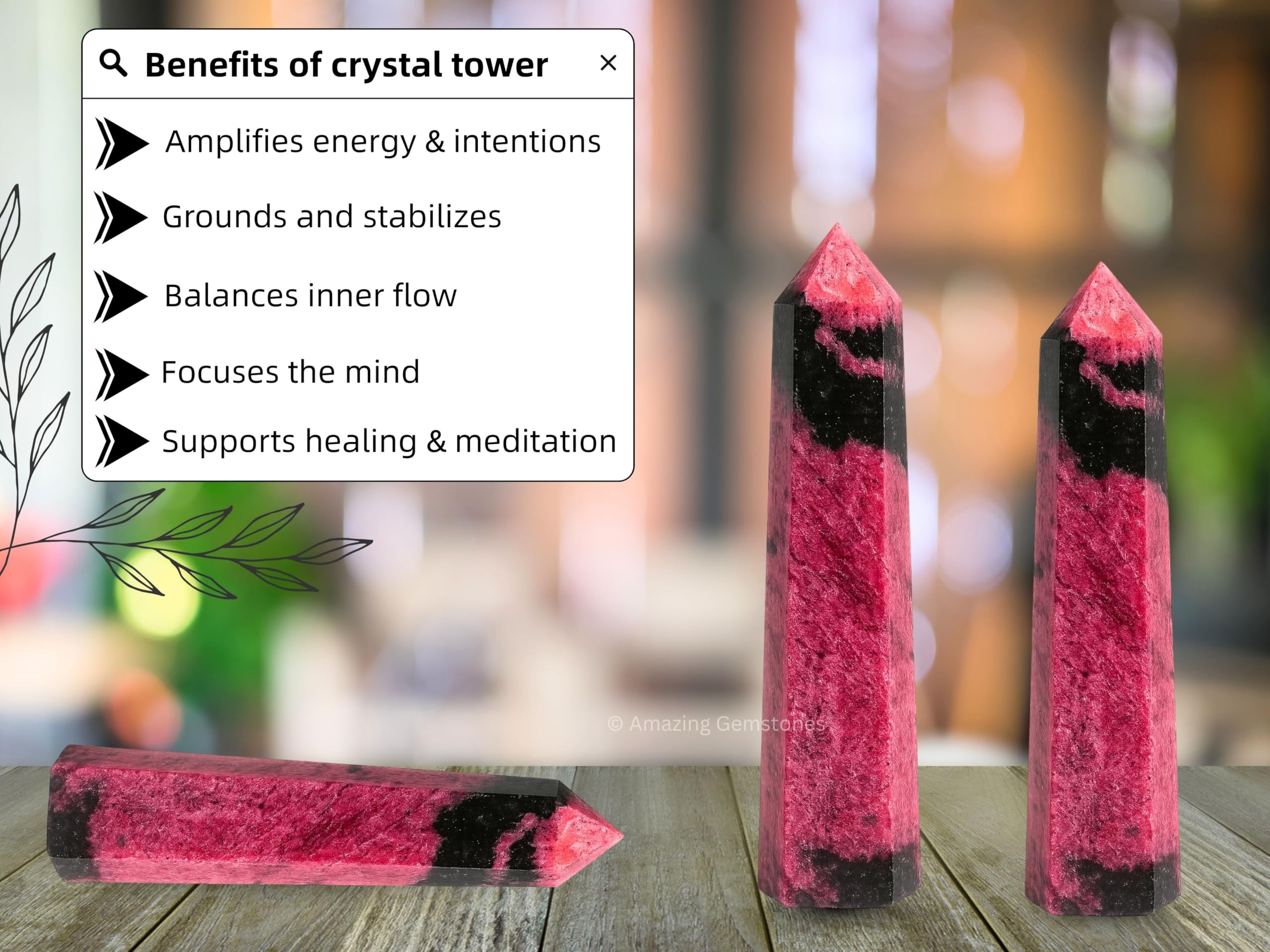 Amazing Gemstone tour bien-être rhodonite – détente et clarté émotionnelle.