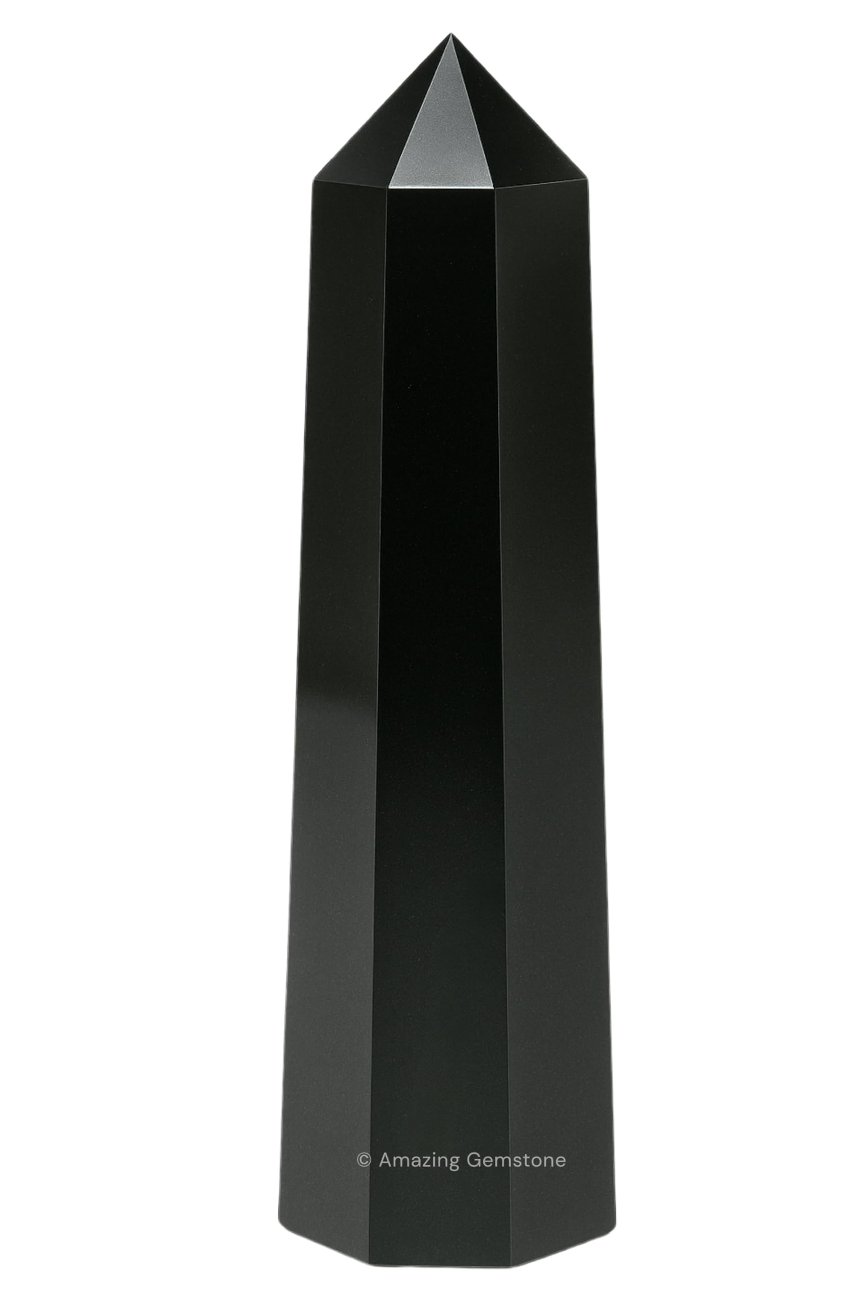 Amazing Gemstone Pointe du cristal en agate noire pour énergie ciblée et purification.
