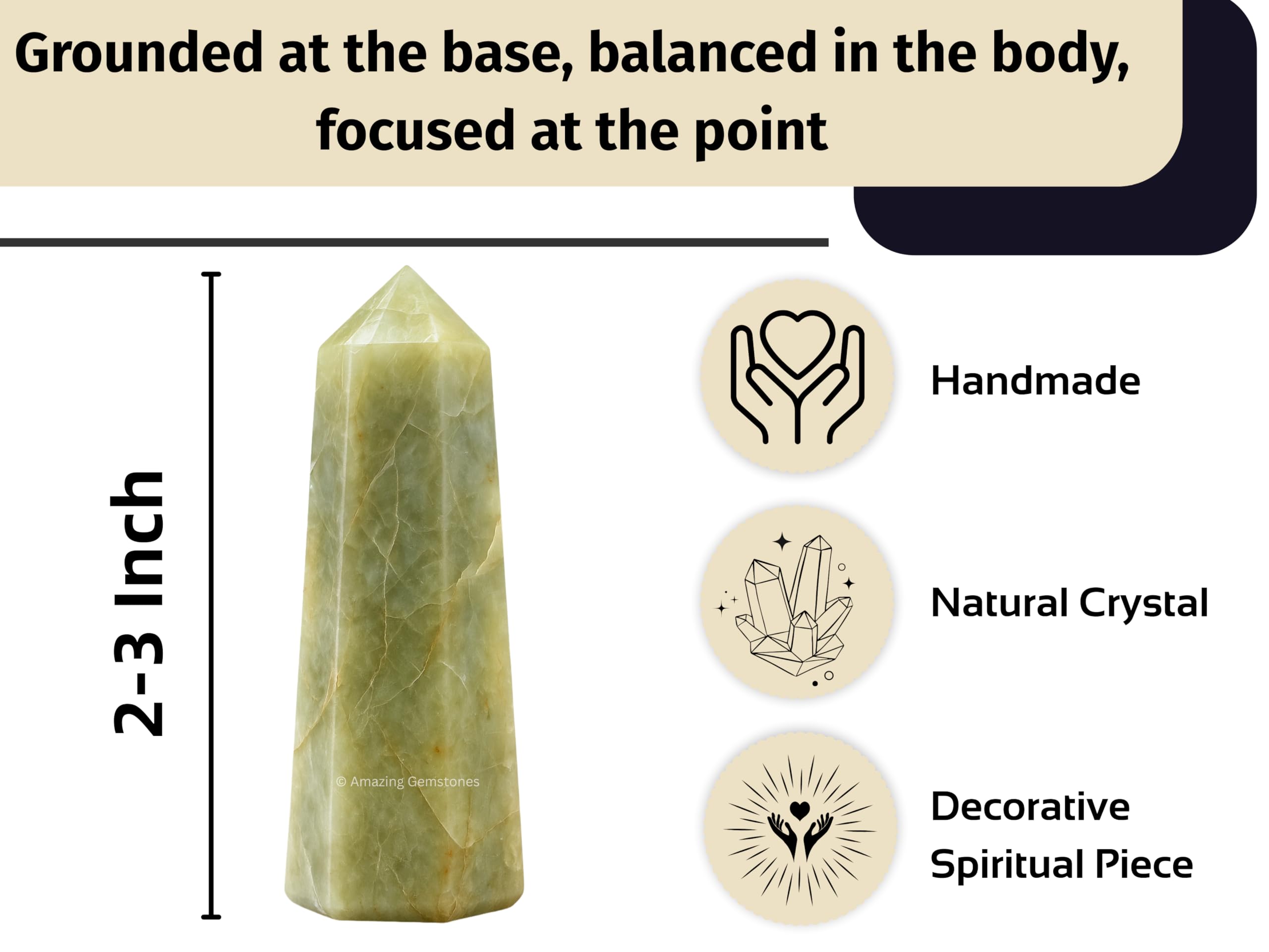 Amazing Gemstone tour cristal aquamarine jaune – équilibre mental et émotionnel potentiel.