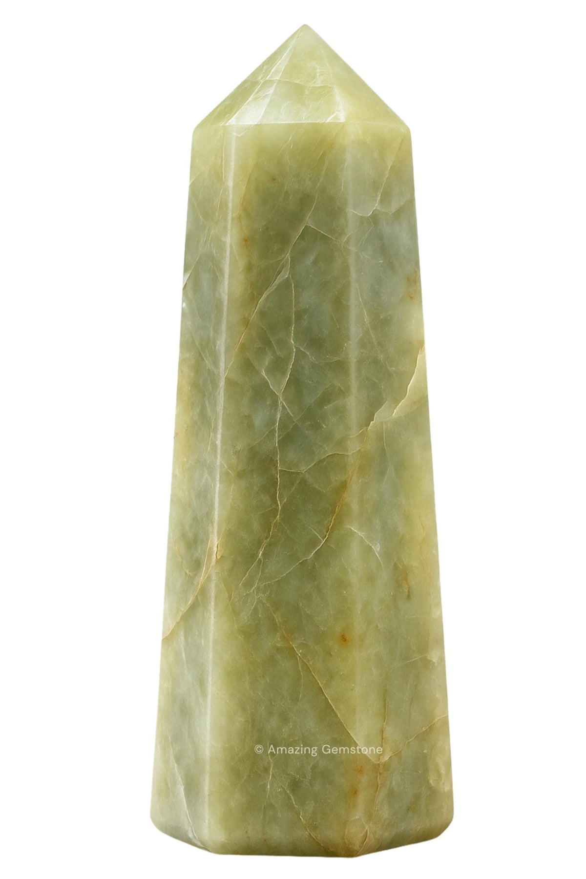 Amazing Gemstone tour cristal aquamarine jaune – pointe lumineuse pour énergie revitalisante.