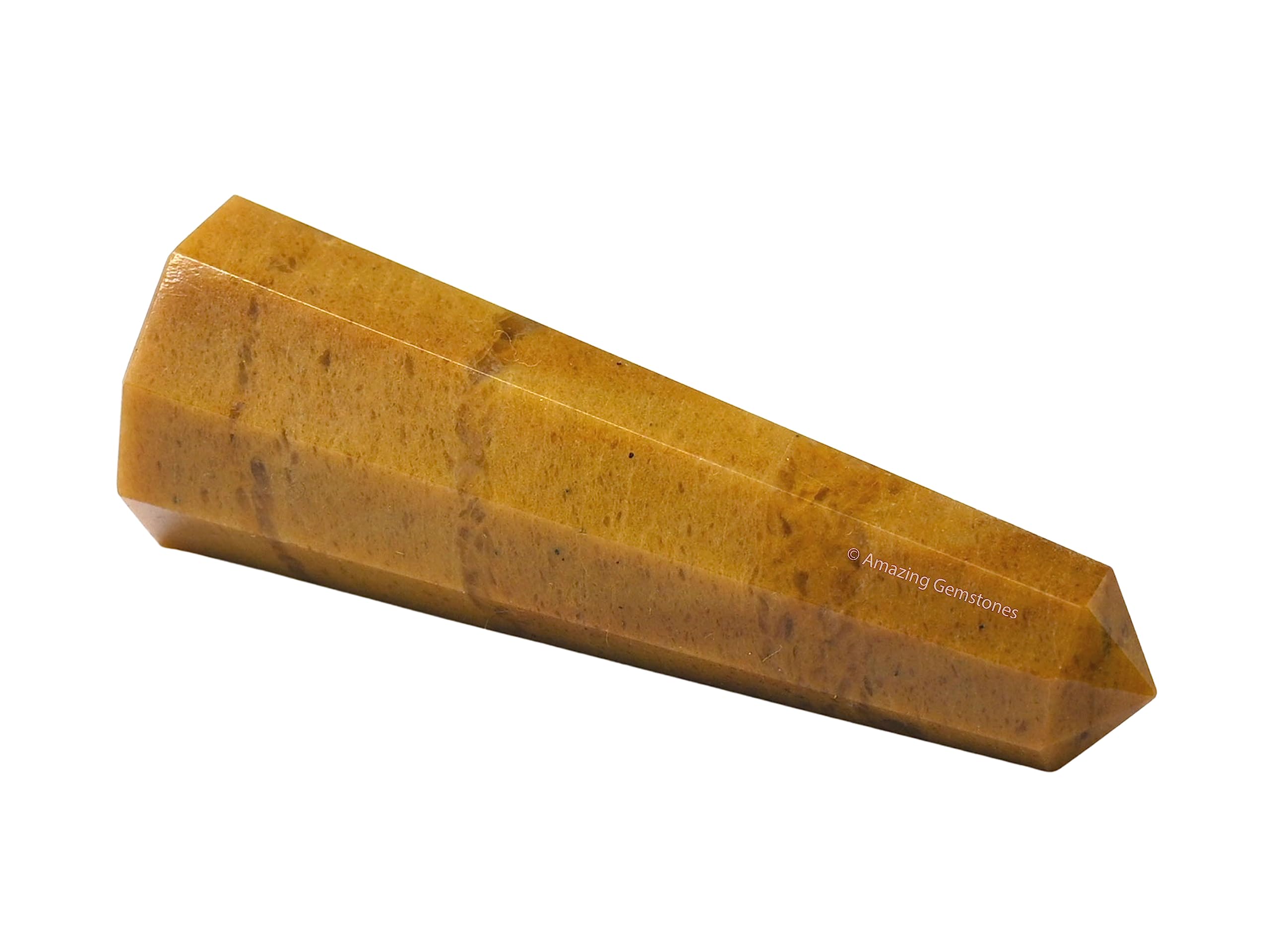 Amazing Gemstone tour-cristal-jaune-jaspe: énergie directionnelle pour méditation et concentration.