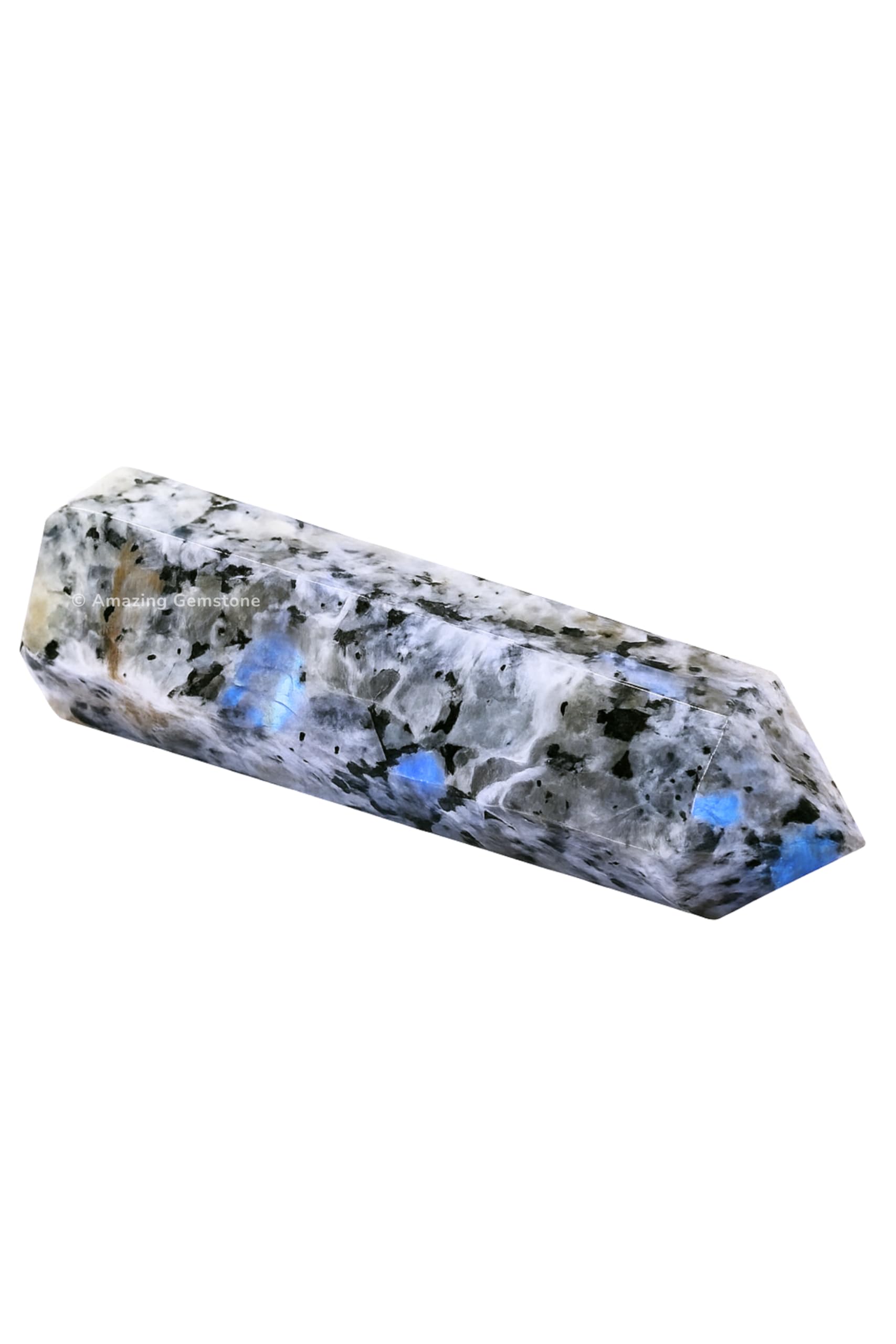 Amazing Gemstone tour cristal lune arc-en-ciel, énergie purifiée lors de méditation.