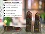 Amazing Gemstone Pyramide-cristal tigre-de-fer, amplification de l’attention lors des rituels.