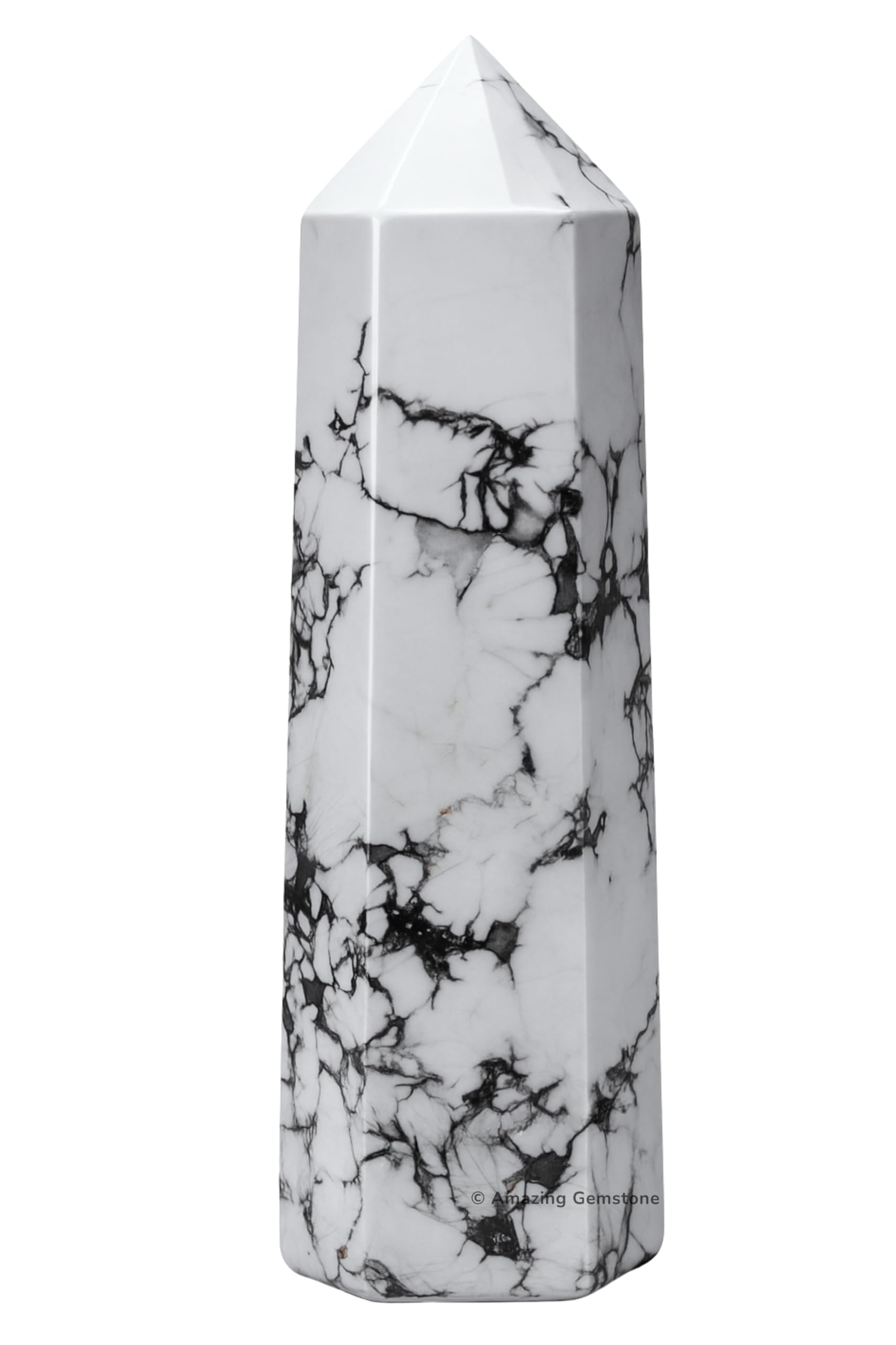 Amazing Gemstone tour Howlite grand-pointe: purification d'énergie dans l'espace