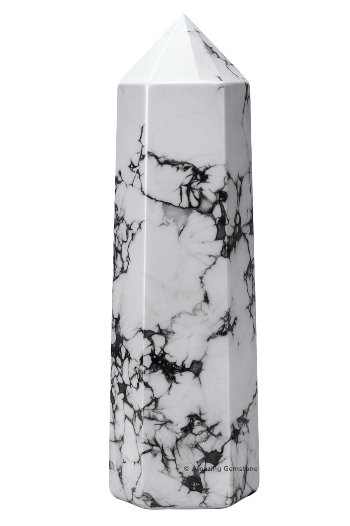 Amazing Gemstone tour Howlite grand-pointe: purification d'énergie dans l'espace