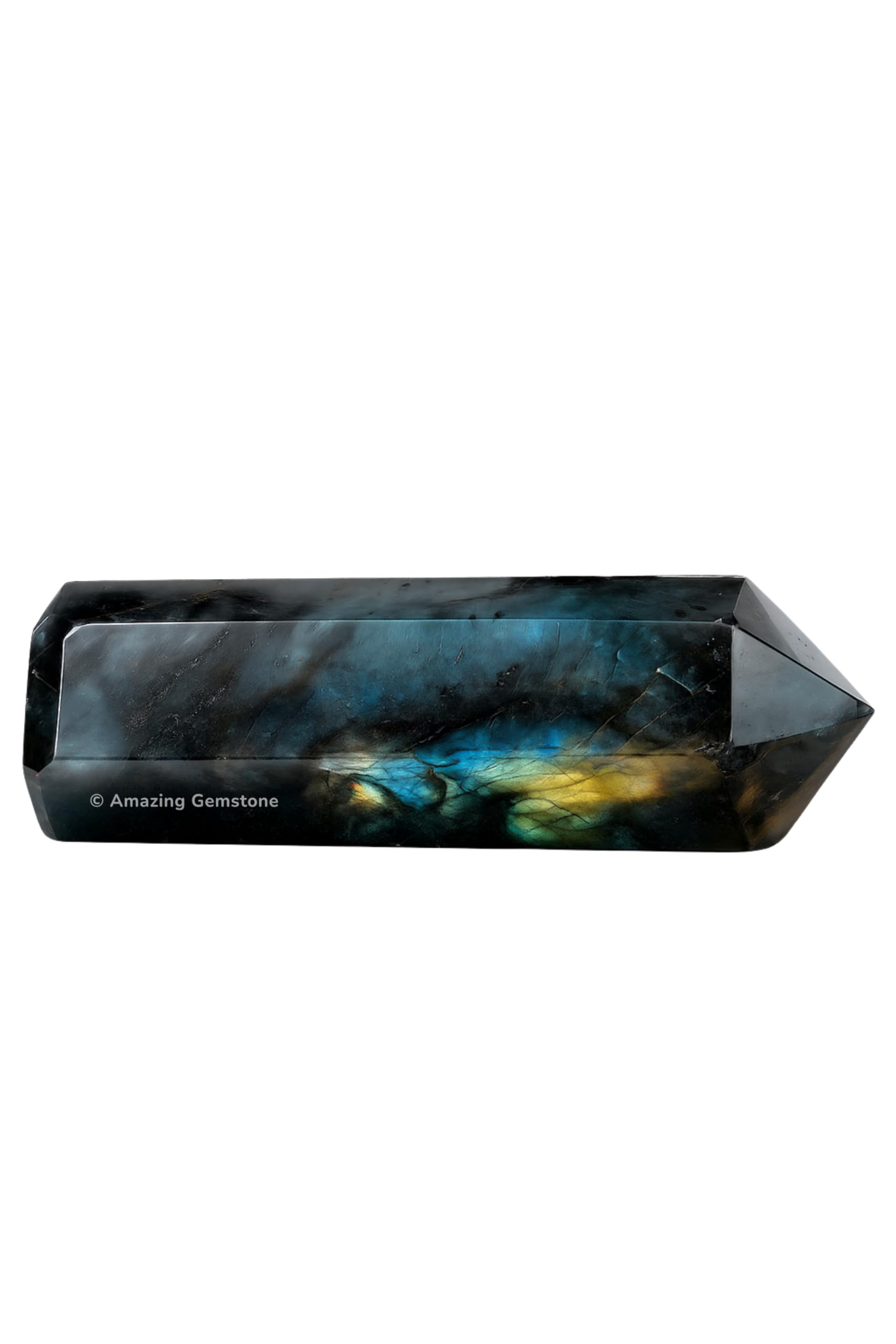 Obélisque Labradorite Amazing Gemstone amplifiant l'énergie vers l'apex et la concentration.