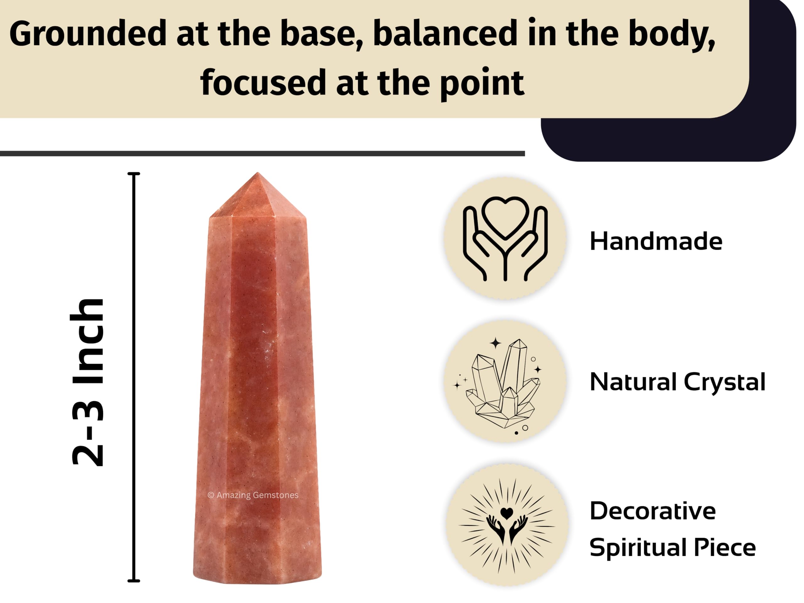 Amazing Gemstone Tour Quartz Fraise : méditation-relaxation et réduction du stress.