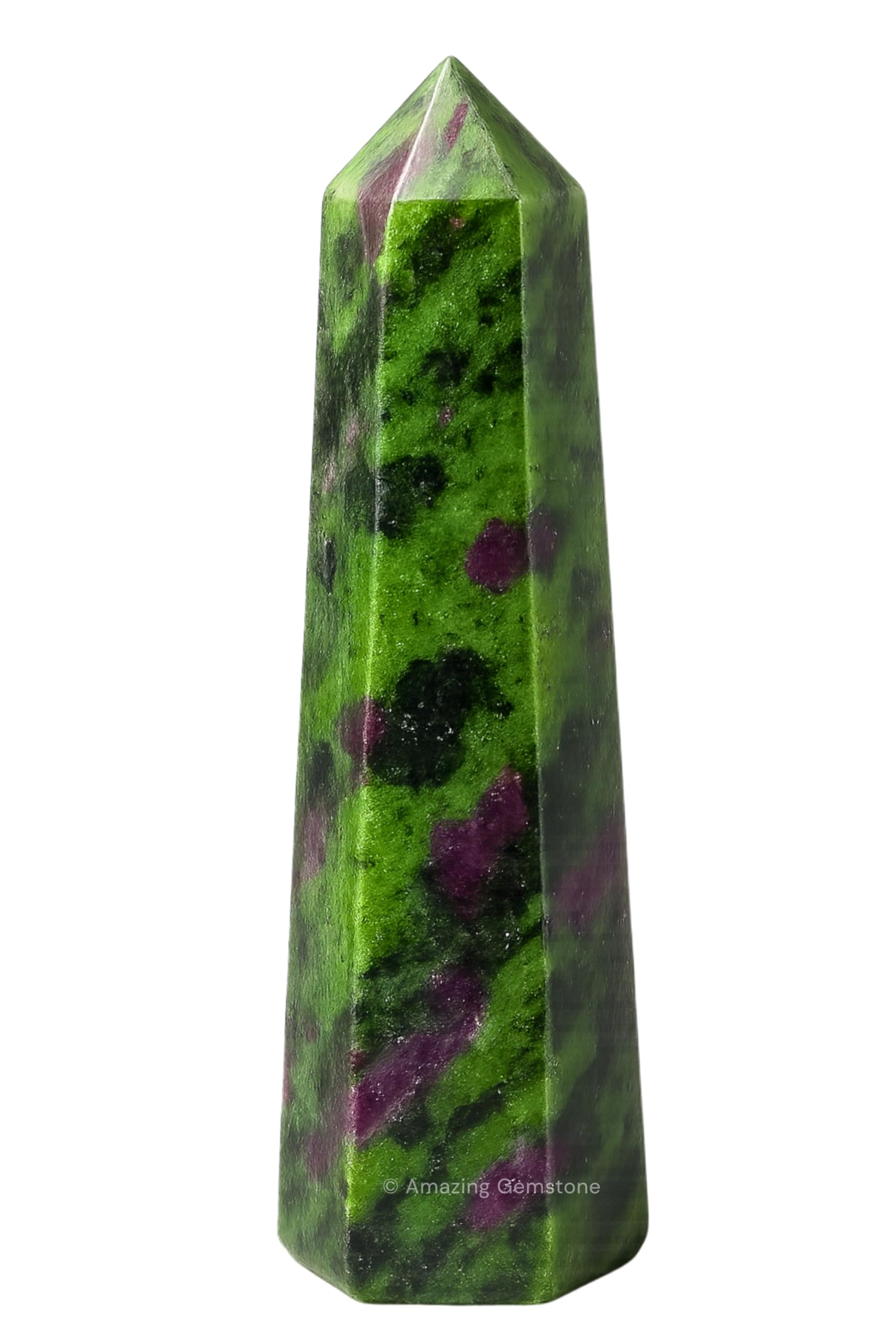 Amazing Gemstone tour rubis zoïsite pointe cristal, énergie ciblée dans l’espace
