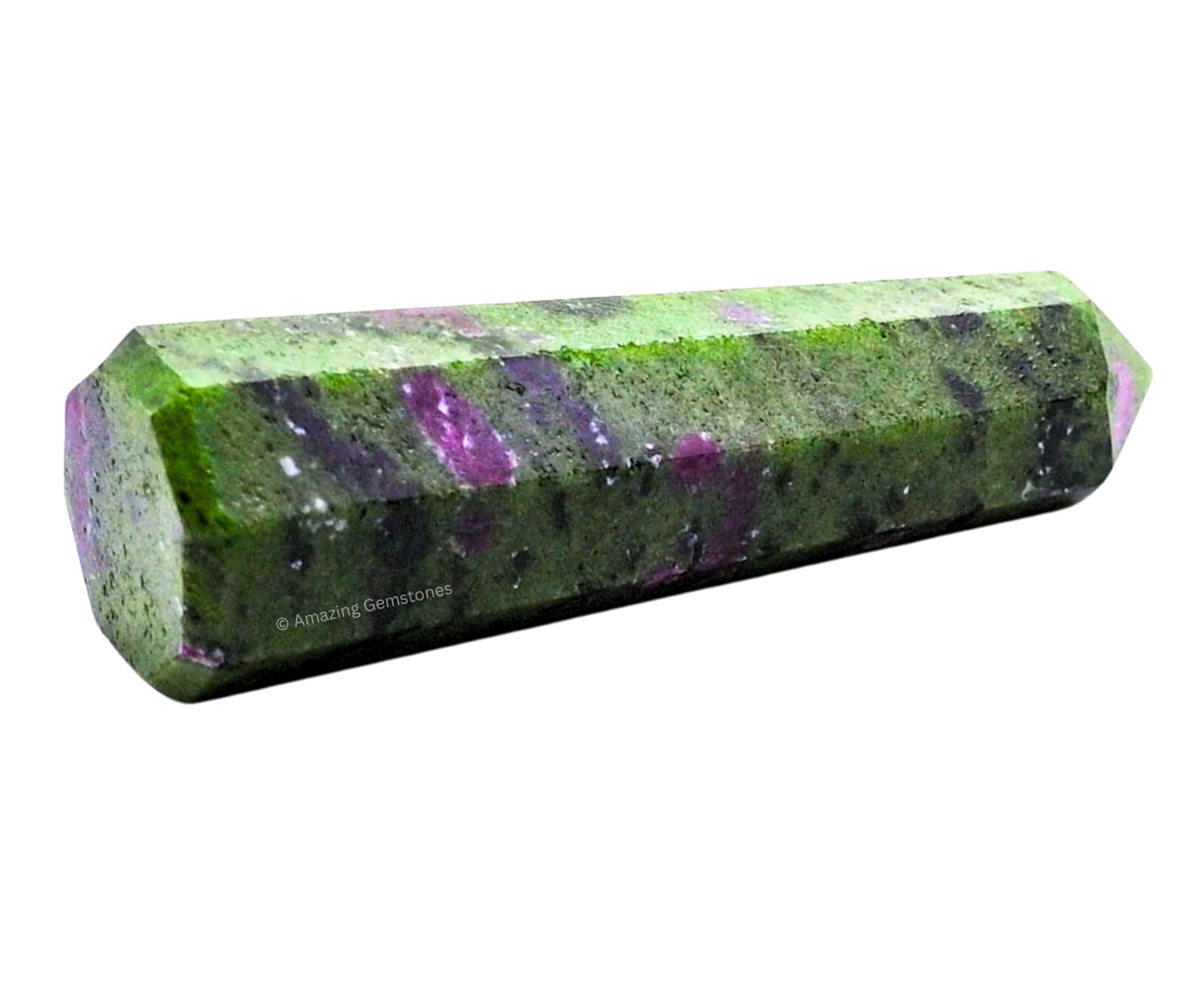 Amazing Gemstone tour rubis zoïsite détail pointe, purification légère