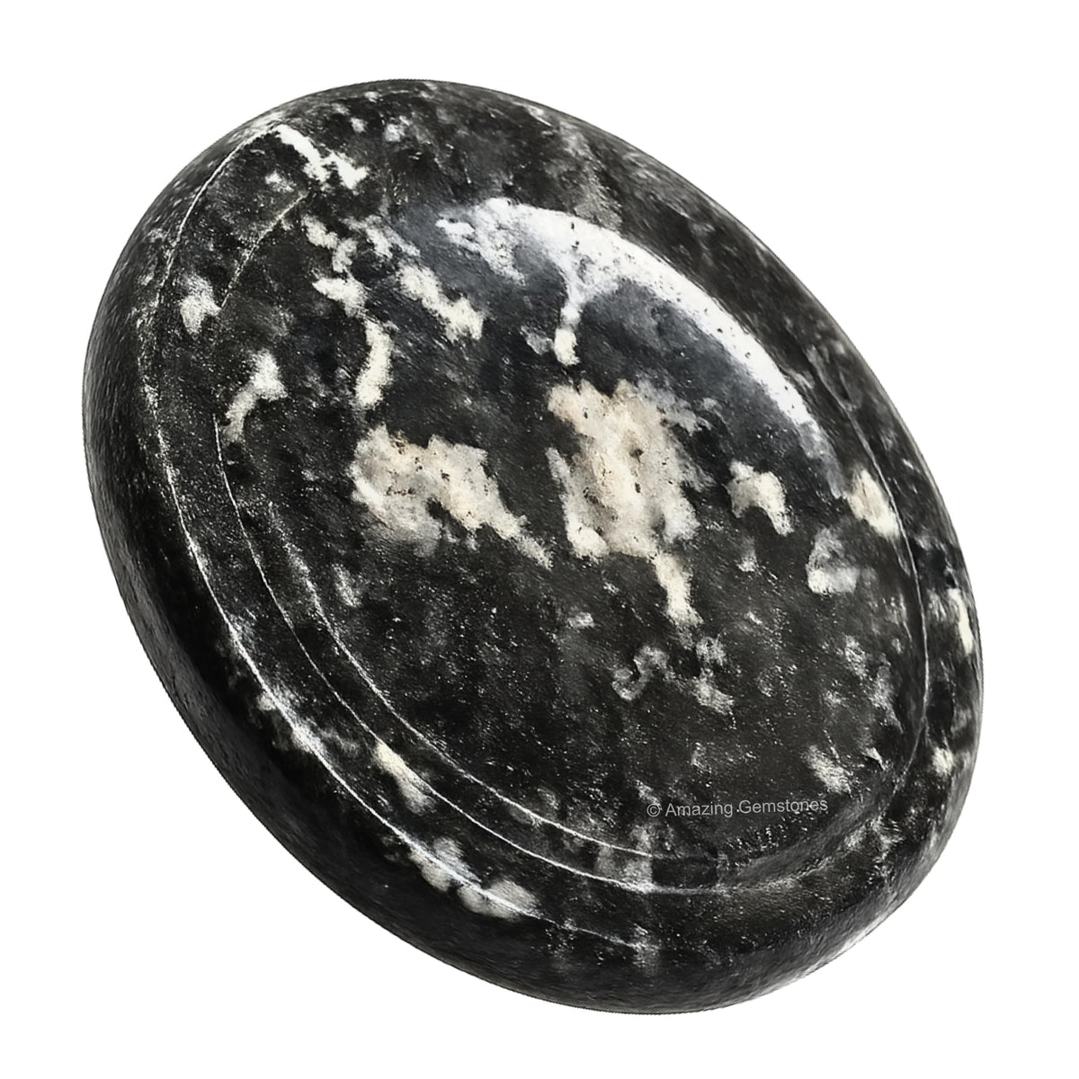 Amazing Gemstone tourmaline noir et blanc, pierre anti-stress à tenir en main.