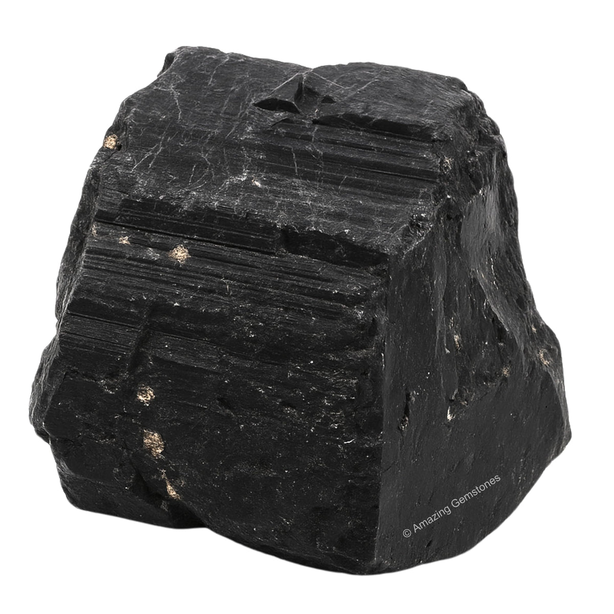 Amazing Gemstone tourmaline noire brute, texture naturelle prête pour méditation et protection.