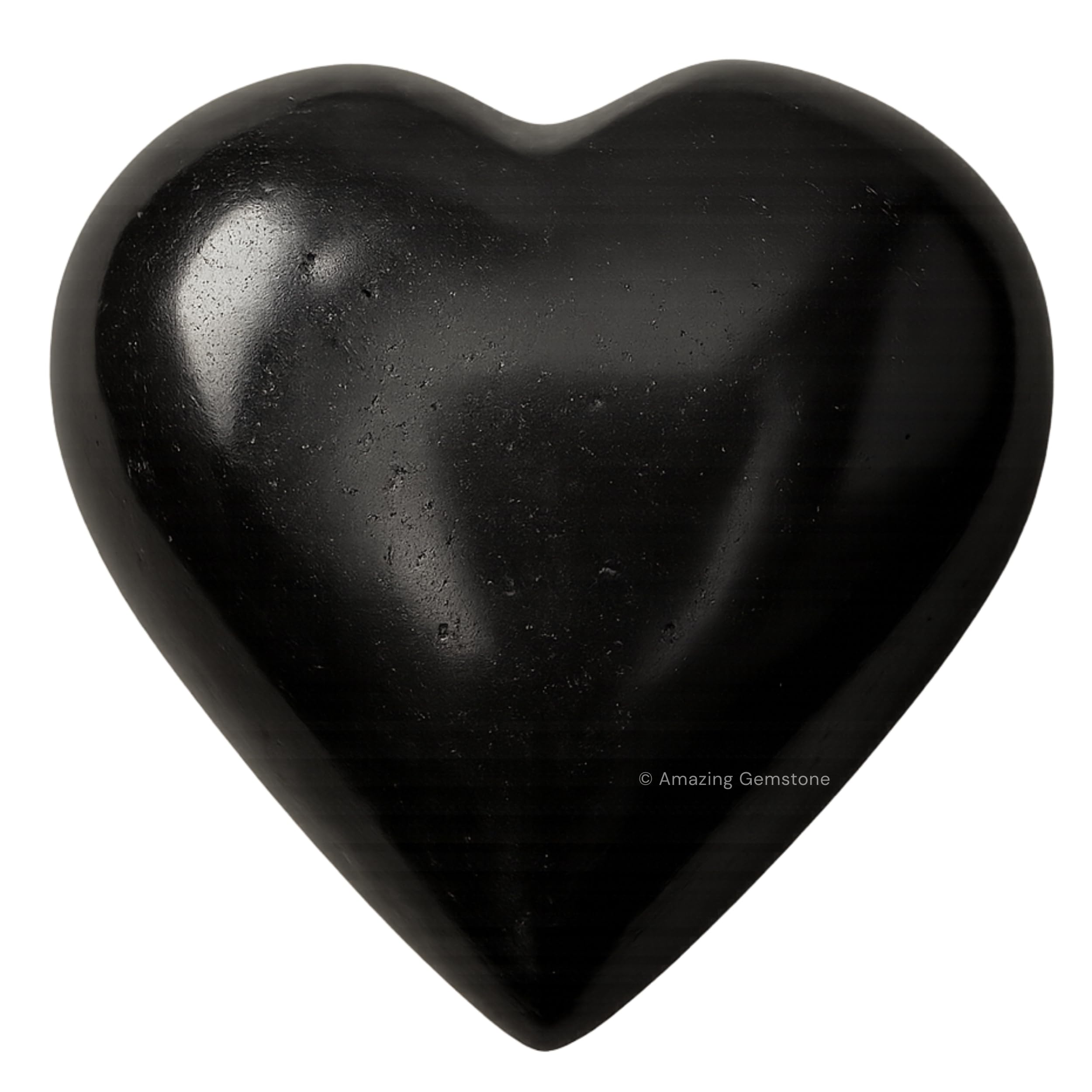 Amazing Gemstone cœur en tourmaline noire, pierre palmaire pour massage et équilibre des chakras.
