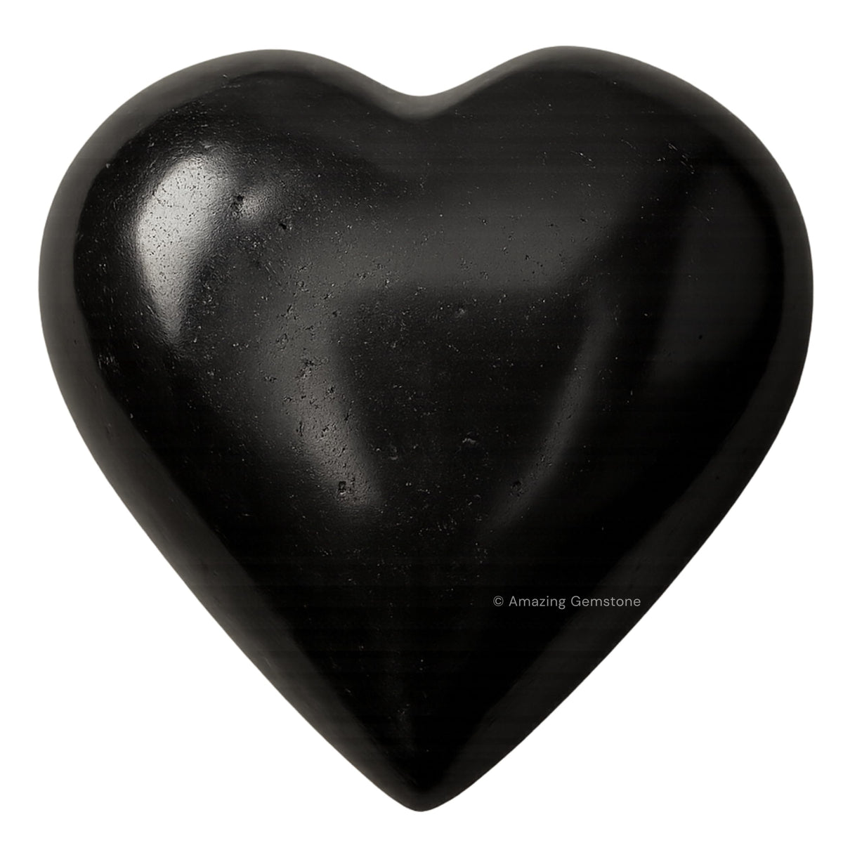 Amazing Gemstone cœur en tourmaline noire, pierre palmaire pour massage et équilibre des chakras.