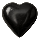 Amazing Gemstone cœur en tourmaline noire, pierre palmaire pour massage et équilibre des chakras.