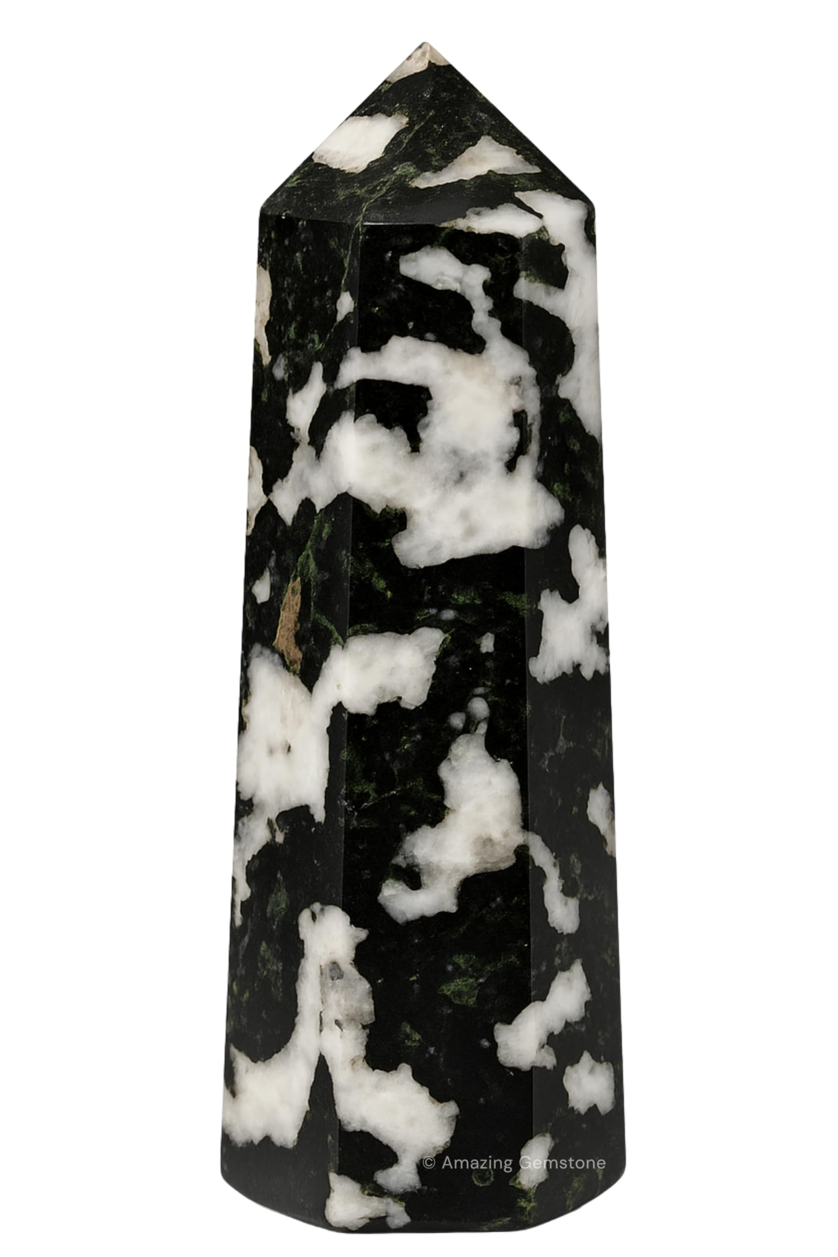 Amazing Gemstone tourmaline noire et blanche – pointe énergisante purifiant l’espace.