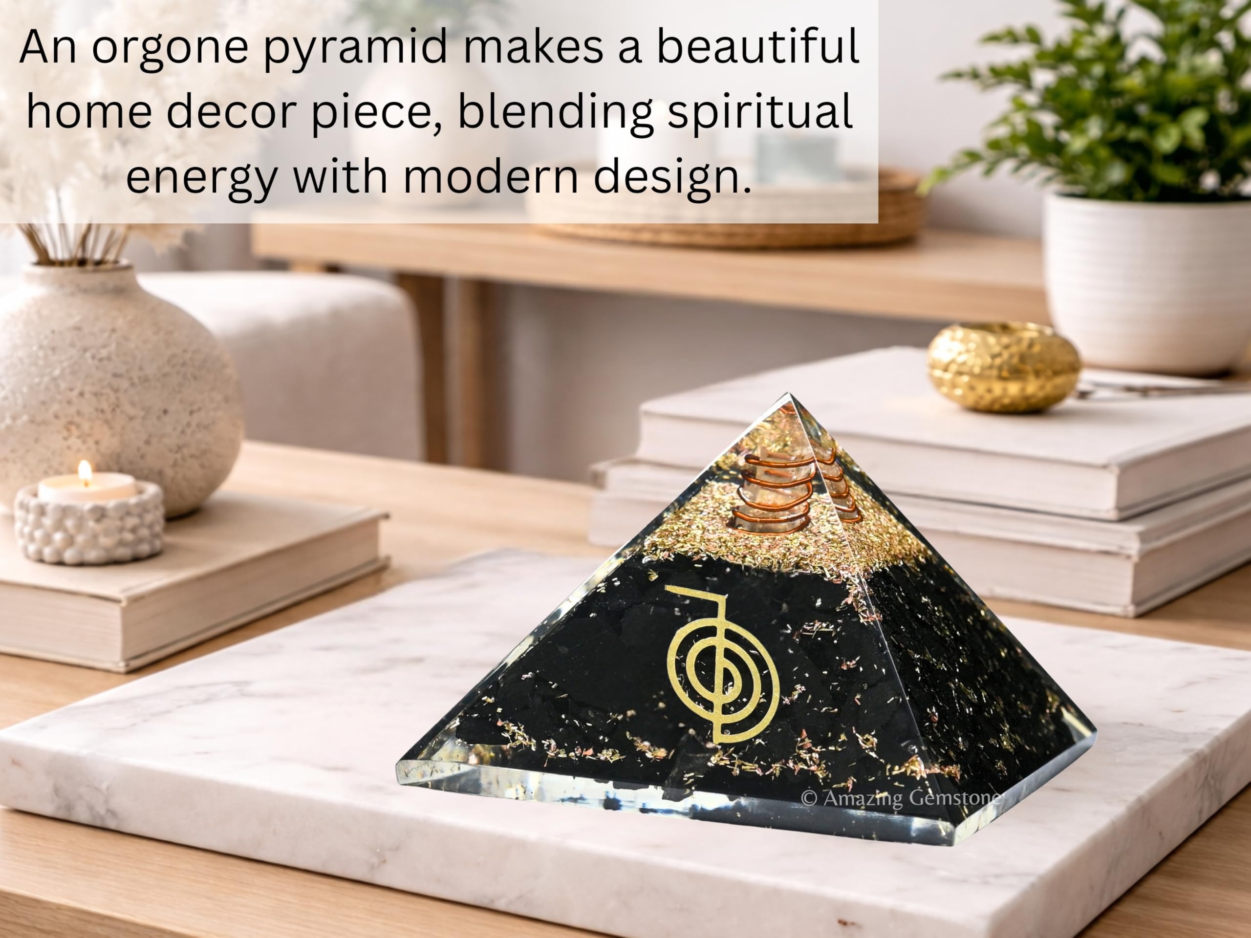 Amazing Gemstone orgone pyramide — cadeau élégant pour les amateurs de pierres.