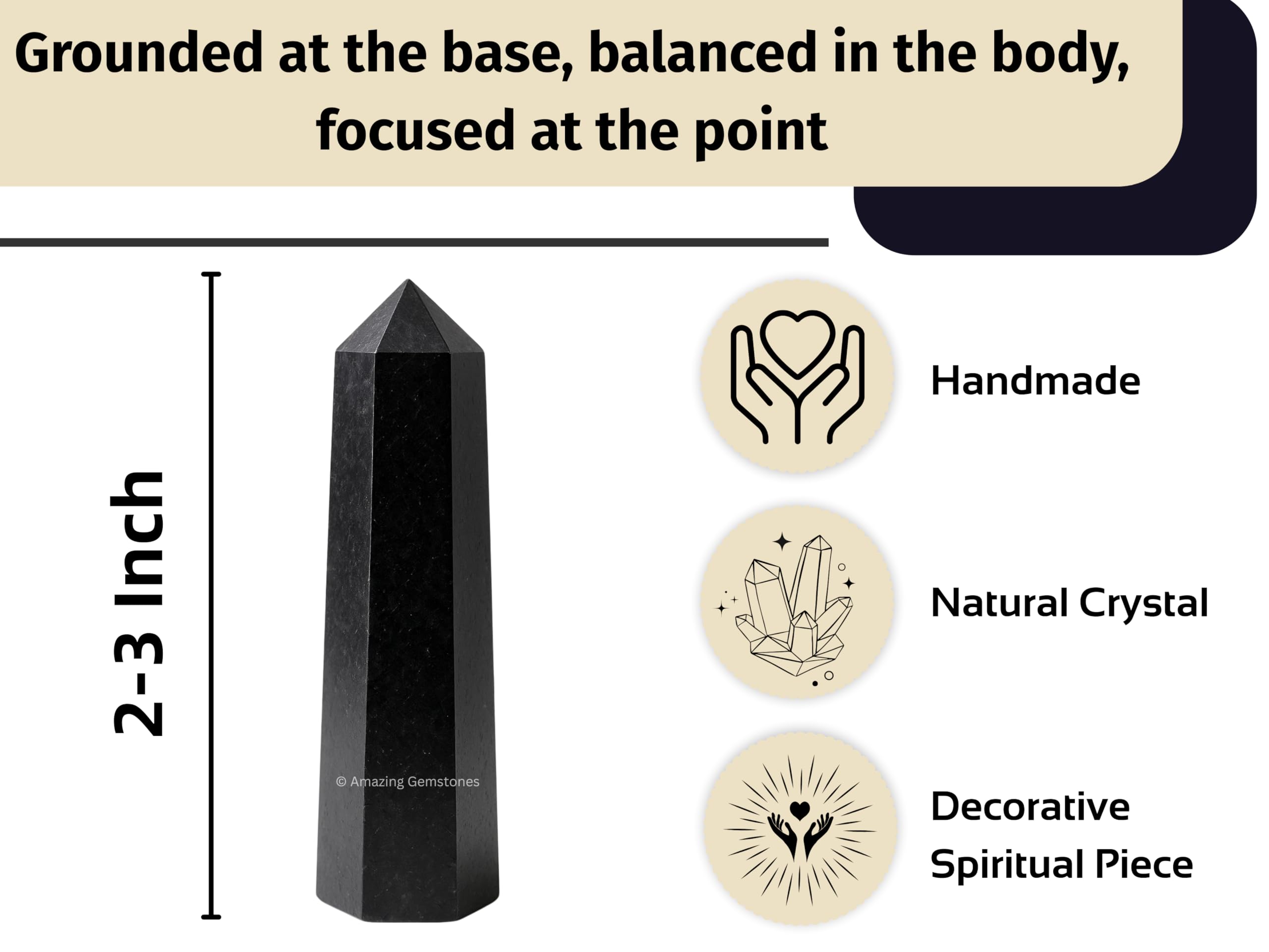 Amazing Gemstone points-grille cristal, aide concentration et harmonie.