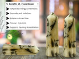 Amazing Gemstone Tourmaline verte dans quartz, intensifie l ambiance lors des rituels.