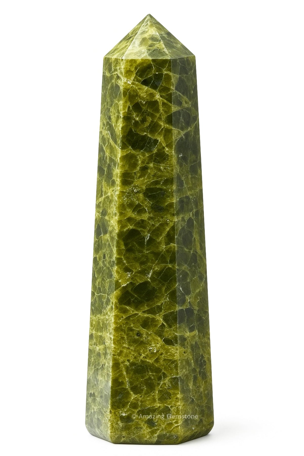 Amazing Gemstone Tourmaline verte dans une pointe cristal matrice pour énergiser l’espace.