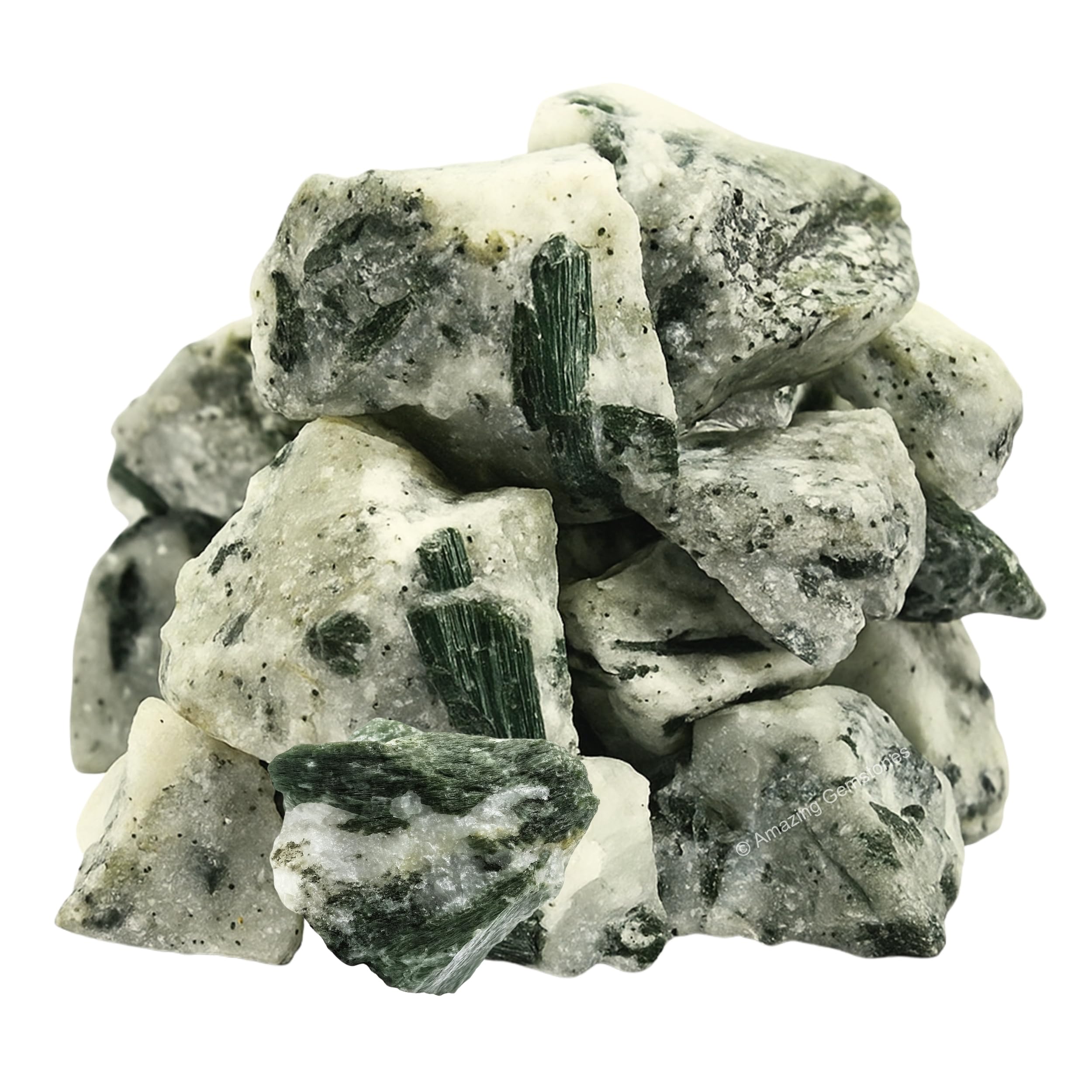 Amazing Gemstone tourmaline verte avec quartz brut, livrée avec certificat d'authenticité