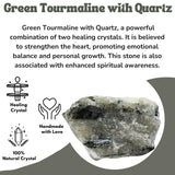 Amazing Gemstone tourmaline verte avec quartz brut, idéal pour projets de bricolage