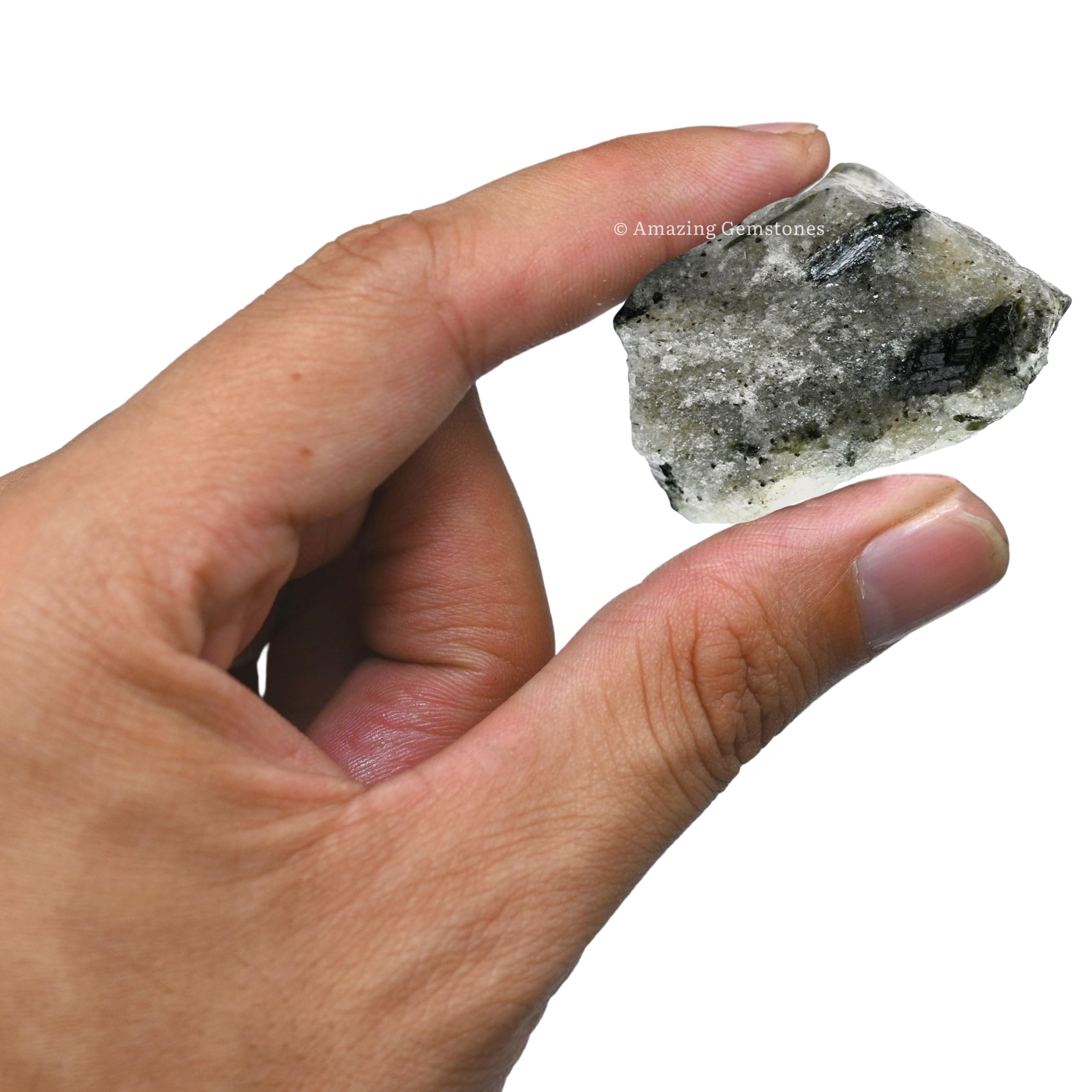 Amazing Gemstone tourmaline verte avec quartz brut, livrée dans un sachet velours cadeau