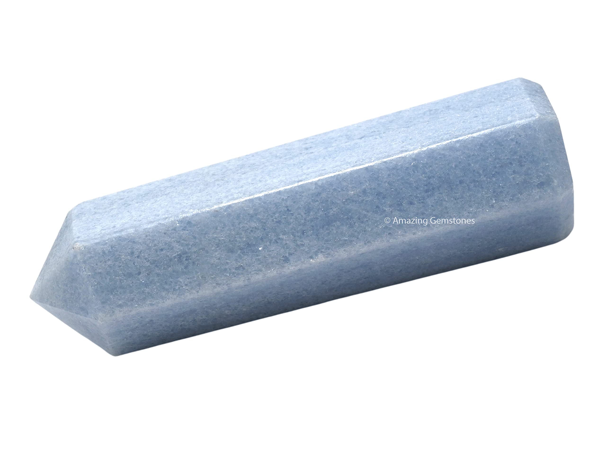 Amazing Gemstone – Tour cristal bleu calcite celestite – centre de grille pour l'harmonie.