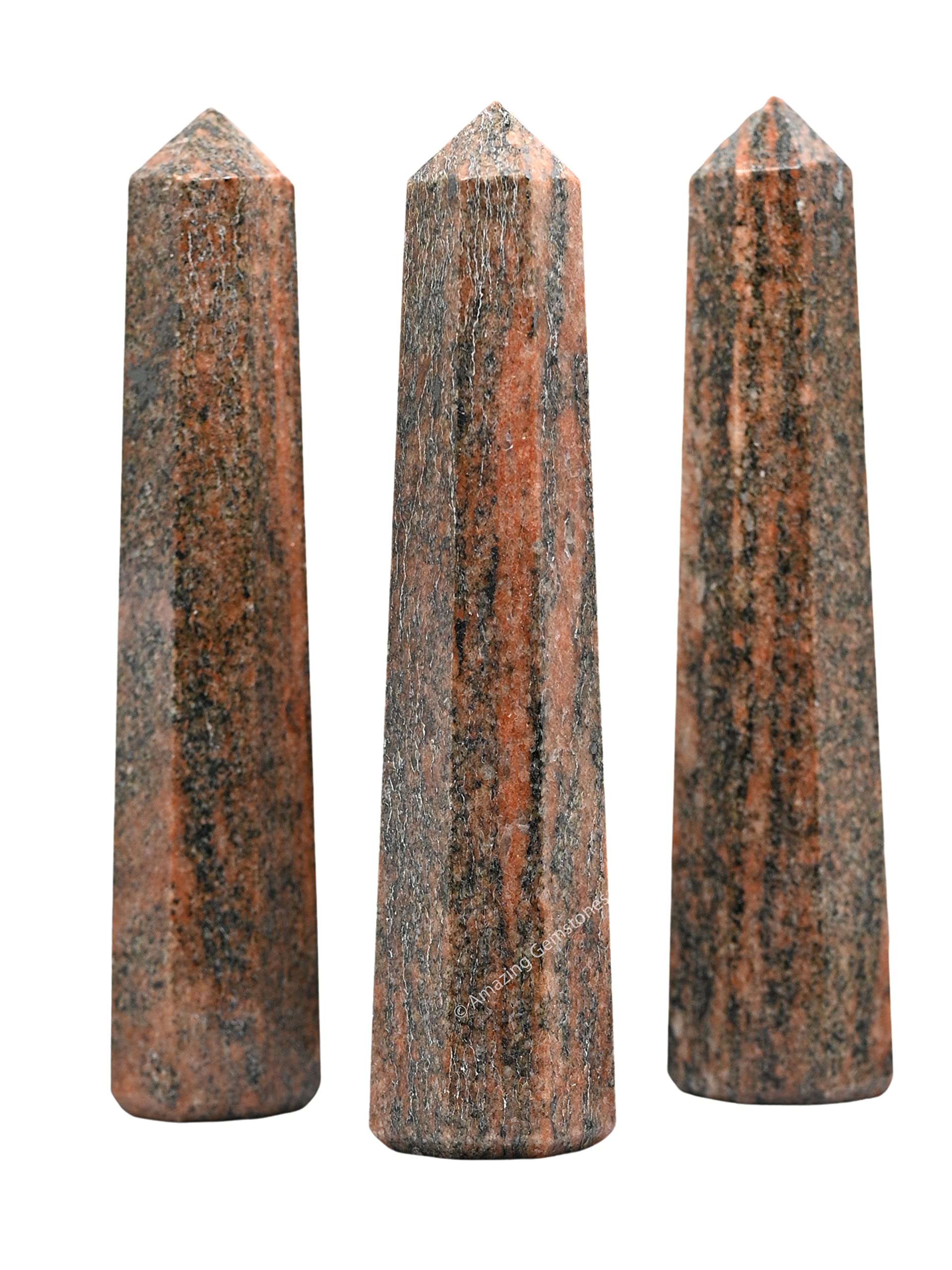 Amazing Gemstone Unakite Pointe Cristal Détail: précision nette pour focaliser l'énergie lors d'un rituel.