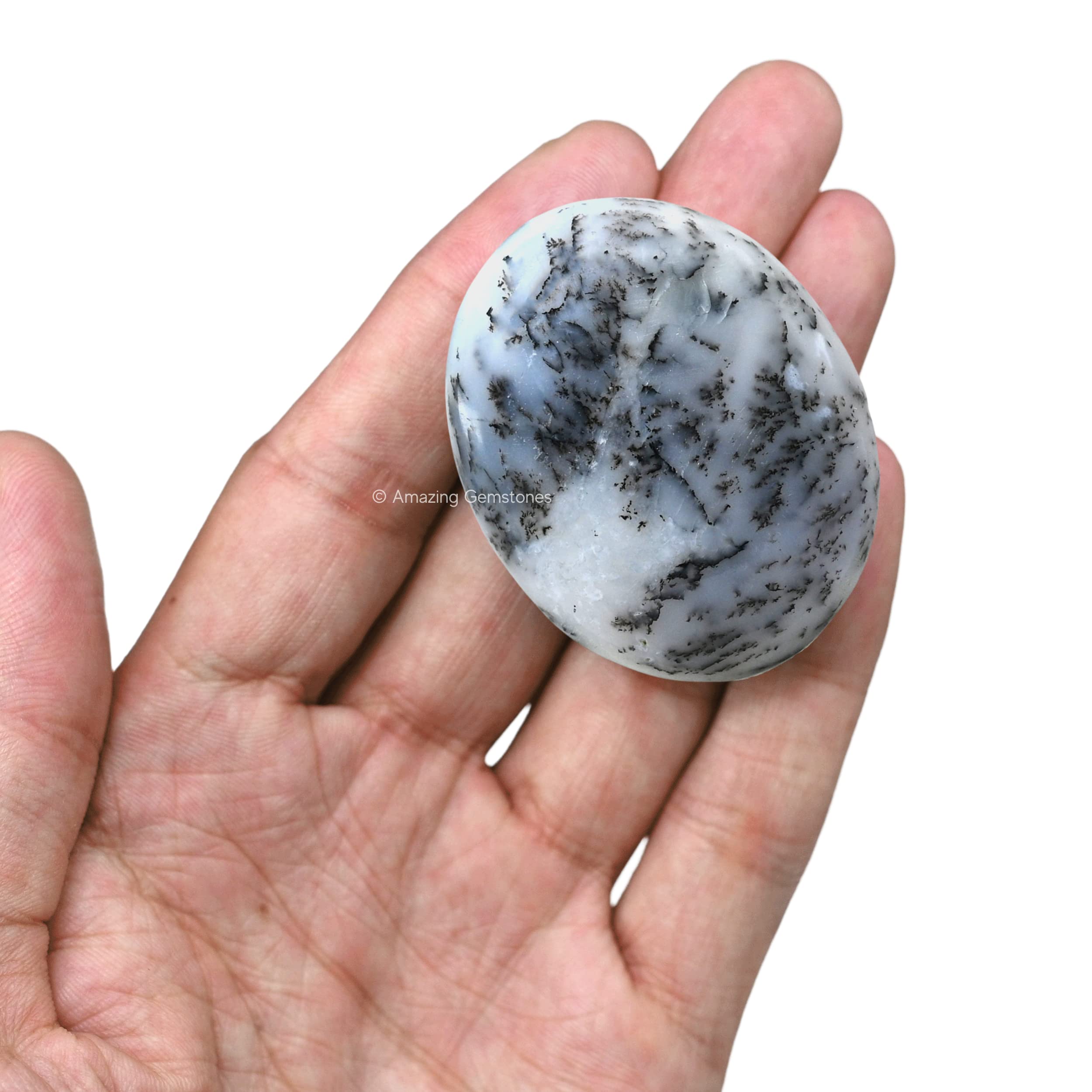 Amazing Gemstone pierre-de-paume dendrite opale : énergie équilibrante et détente.