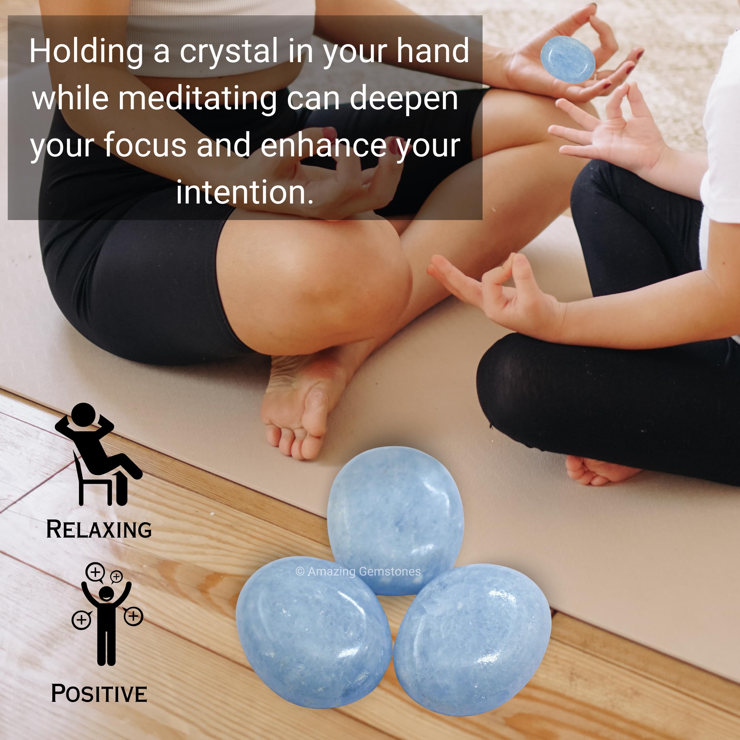 Amazing Gemstone usage yoga méditation, cristal bleu pour soutien lors de séances calmantes.