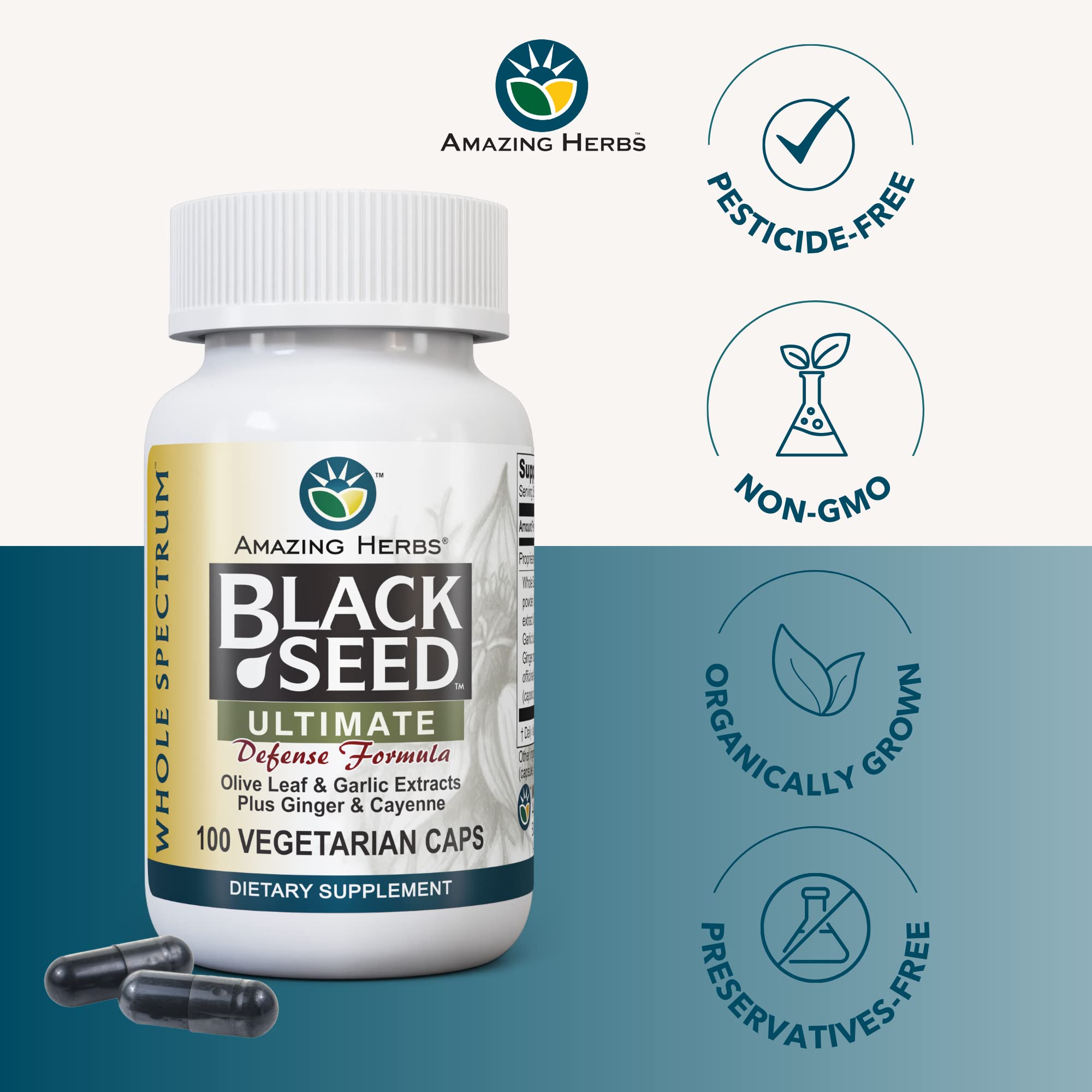 Amazing Herbs Capsules véganes sans gluten en prise pratique au quotidien.