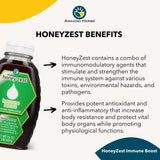 HoneyZest Amazing Herbs Ingrédients, miel cru et plantes aromatiques pour l'arôme.