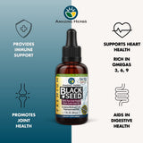 Versement d’Amazing Herbs Huile Noire Premium pour usage oral pratique.