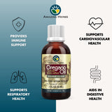 Amazing Herbs huile d'origan pure, usage quotidien potentiel pour le bien-être général.