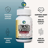 Amazing Herbs Nigella sativa — capsules végétariennes sans gluten, pratique au quotidien.