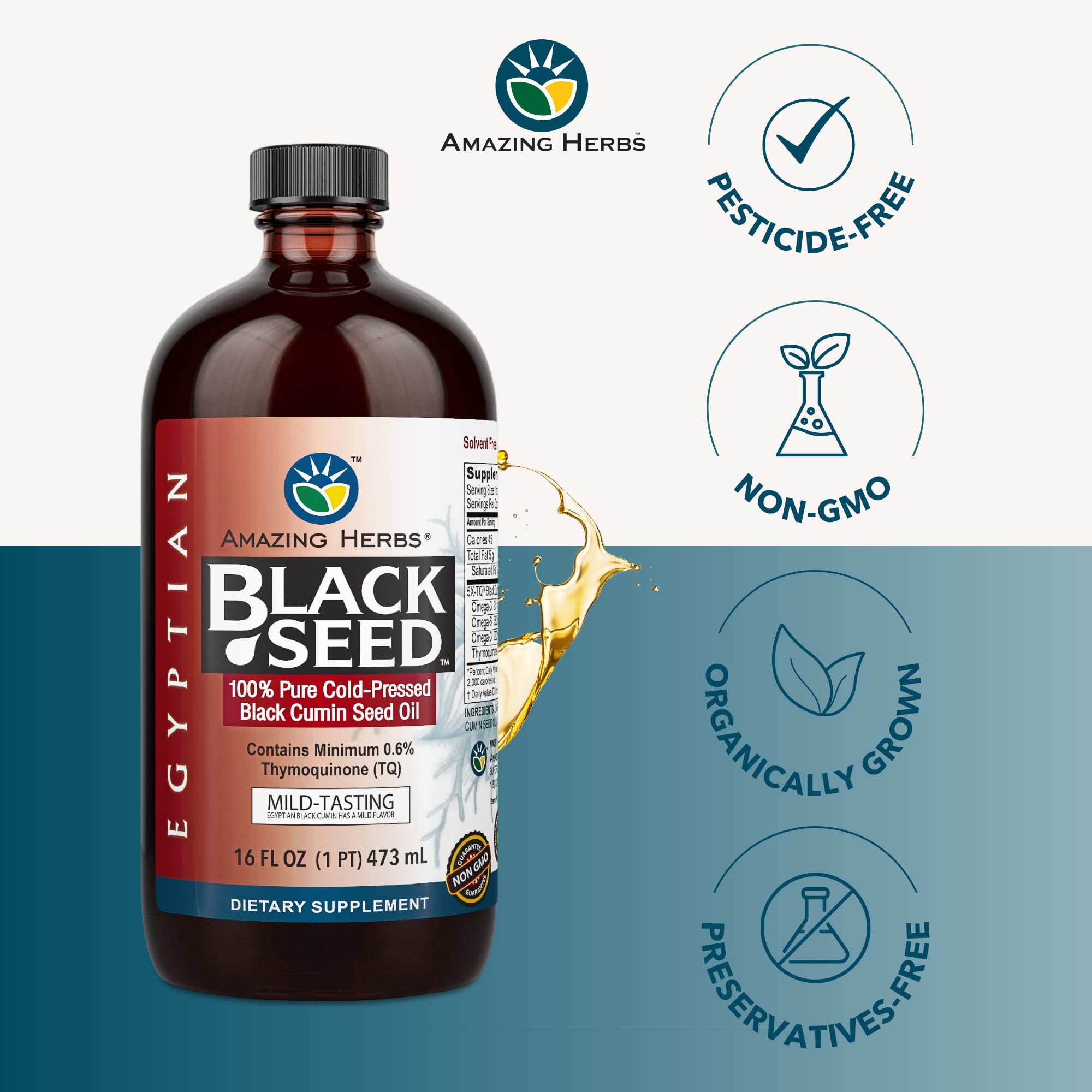 Nigella sativa égyptienne, graines biologiques pour huile Amazing Herbs.