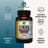 capsules Amazing Herbs: nigelle pressée à froid pour soutien immunitaire potentiel