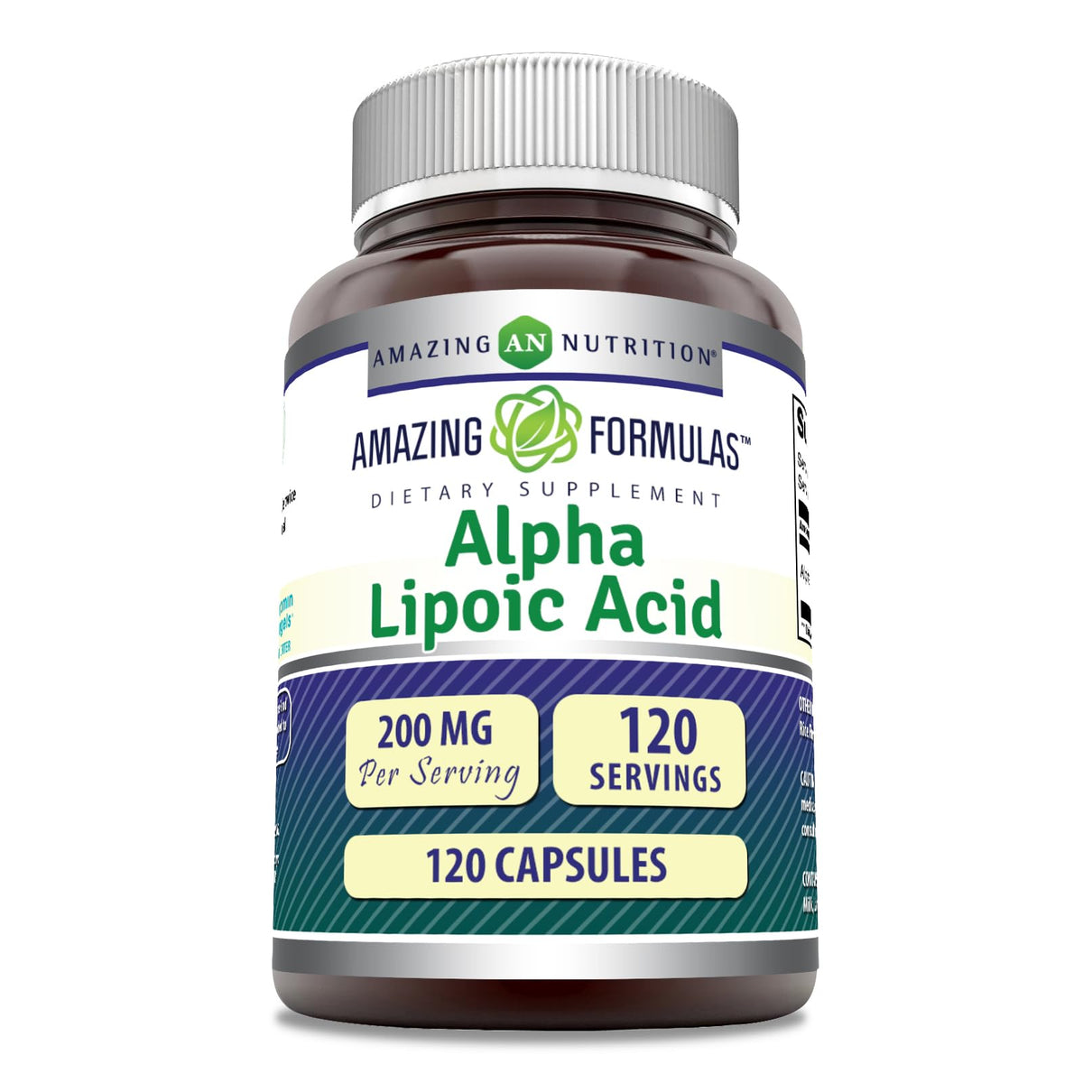 Amazing Nutrition acide alpha-lipoïque 200 mg en gelules, format pratique et quotidien.