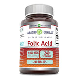 Amazing Nutrition Acide folique 1000 mcg – comprimé dans une bouteille, usage quotidien pratique.