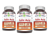 Amazing Nutrition acide folique 800 mcg – bouteille avec capsules, pureté garantie et efficacité potentielle